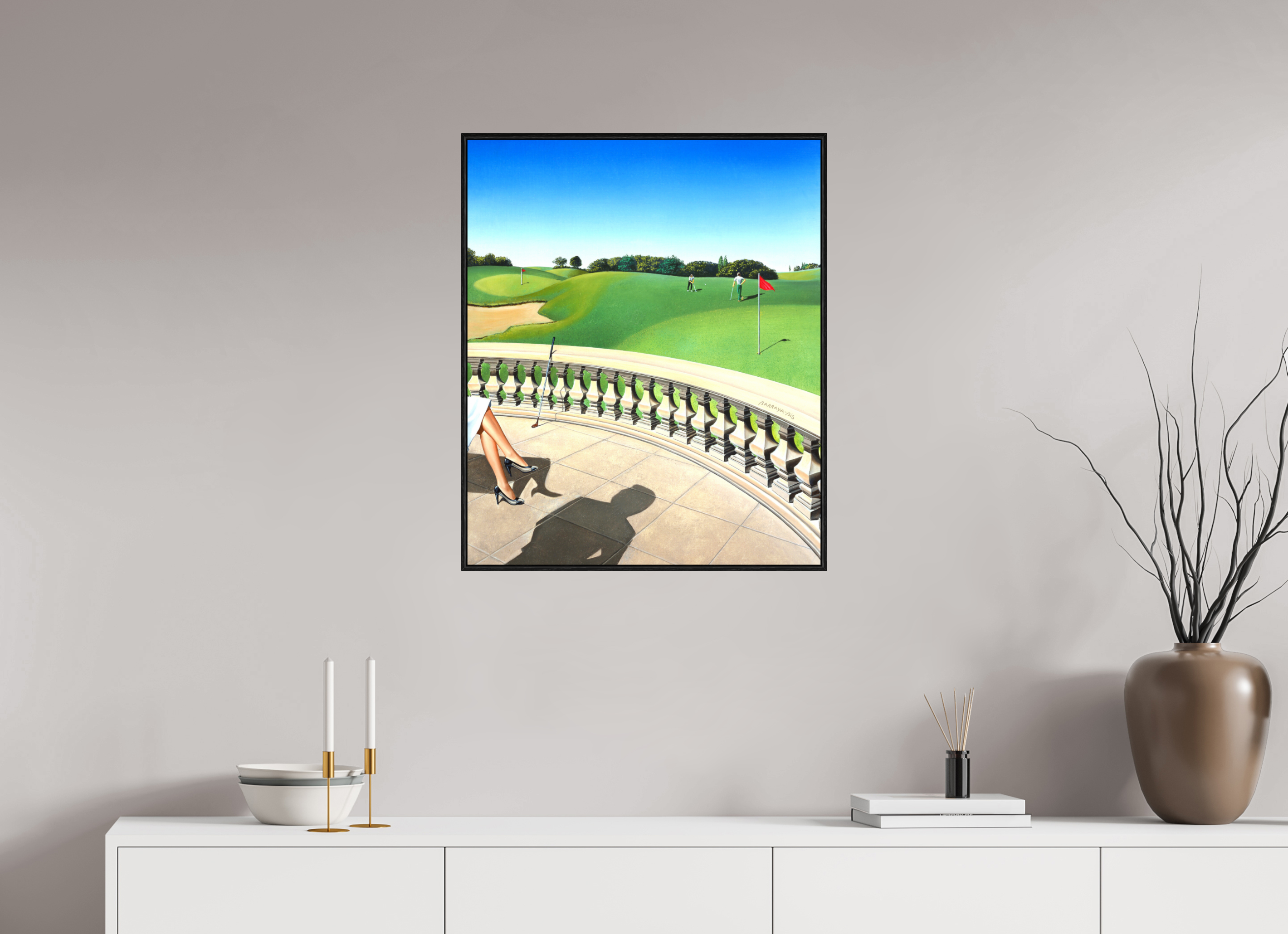 60 x 72,2 cm, Sur Alu Dibond Mat Cadre 6mm noir Golf.