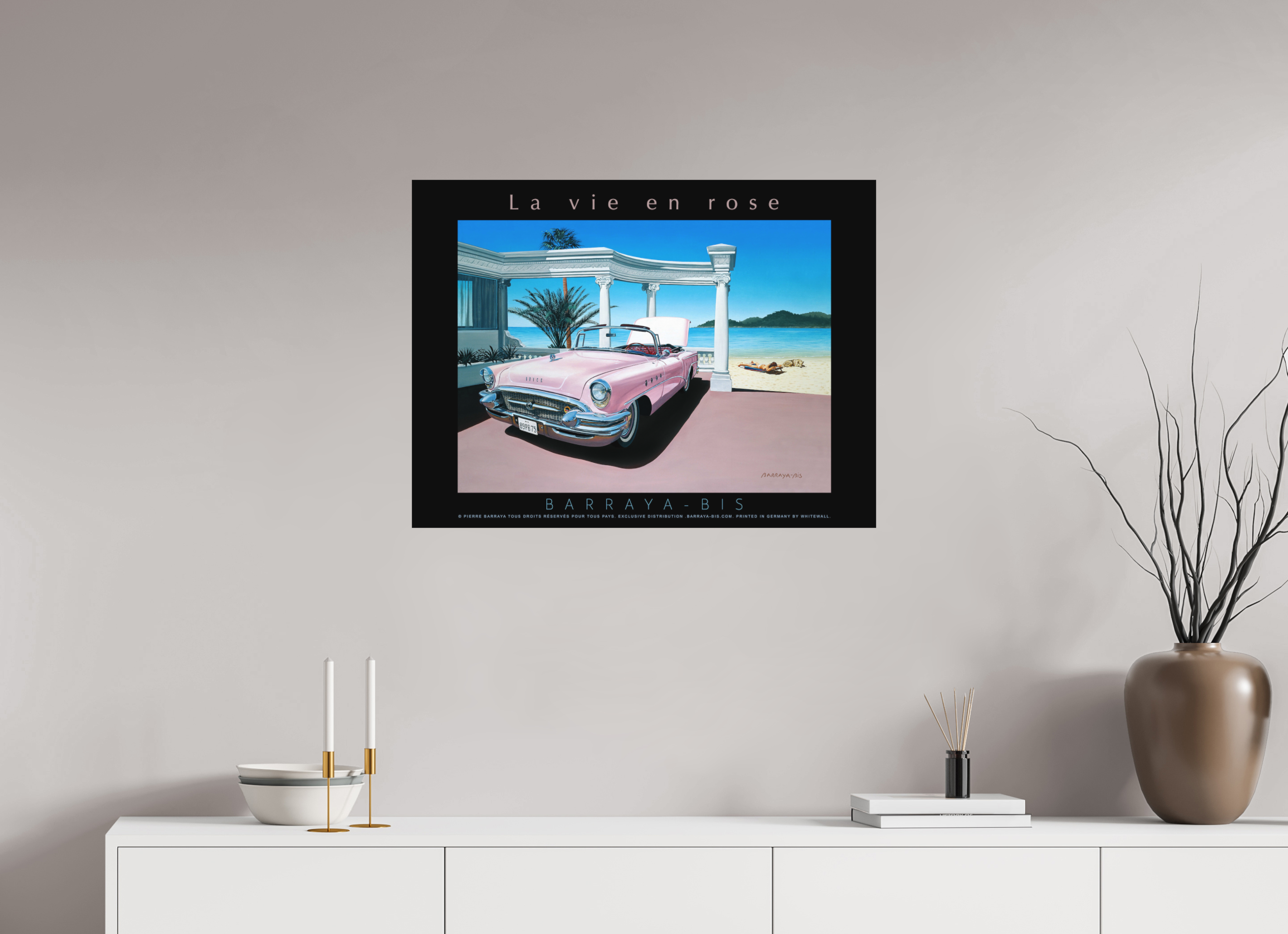 80 x 60 cm, sur papier mat Affiche La vie en rose.