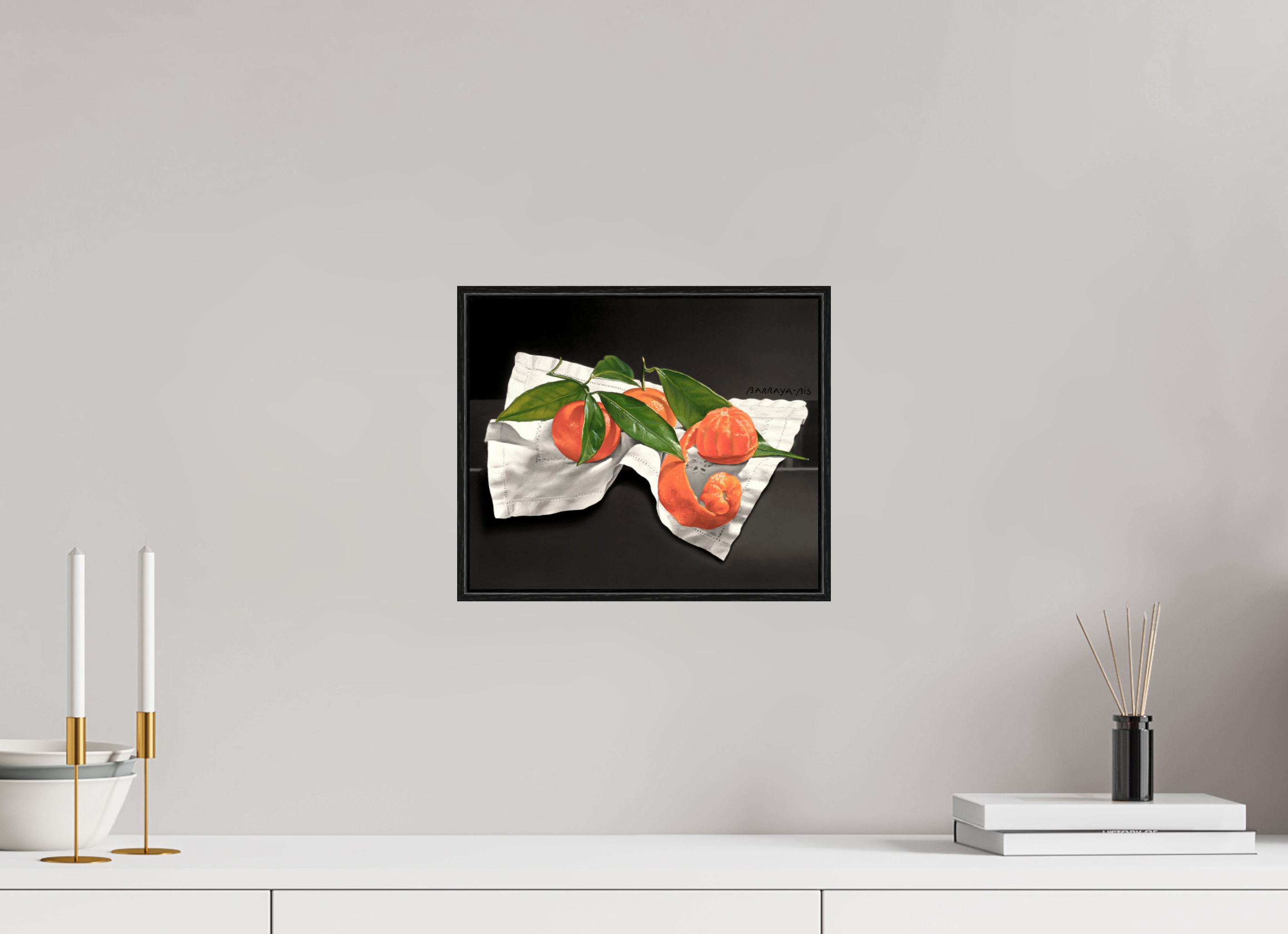 30 x 25 cm, Sur Alu Dibond Mat Cadre 6mm noir Sous les feuilles.