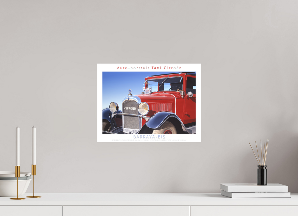 40 x 30 cm, sur papier mat Affiche Auto-Portrait Taxi Citroën.