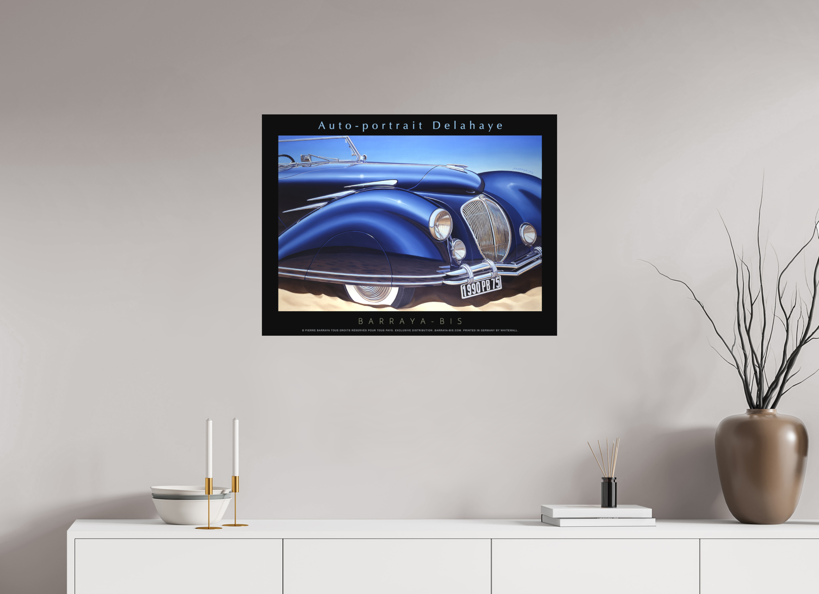 80 x 60 cm, sur papier mat Affiche Auto-portrait Delahaye.