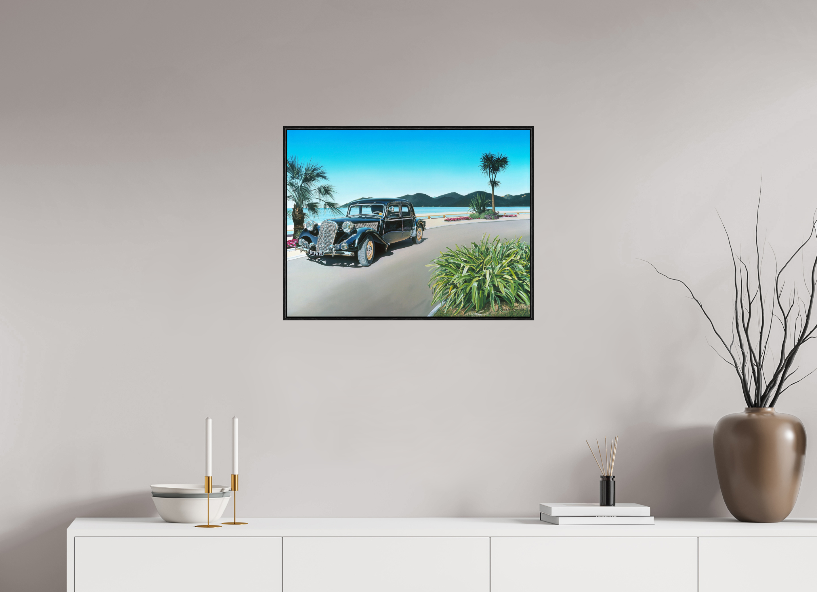 65 x 50 cm, Sur Alu Dibond Mat Cadre 6mm noir Souvenirs.