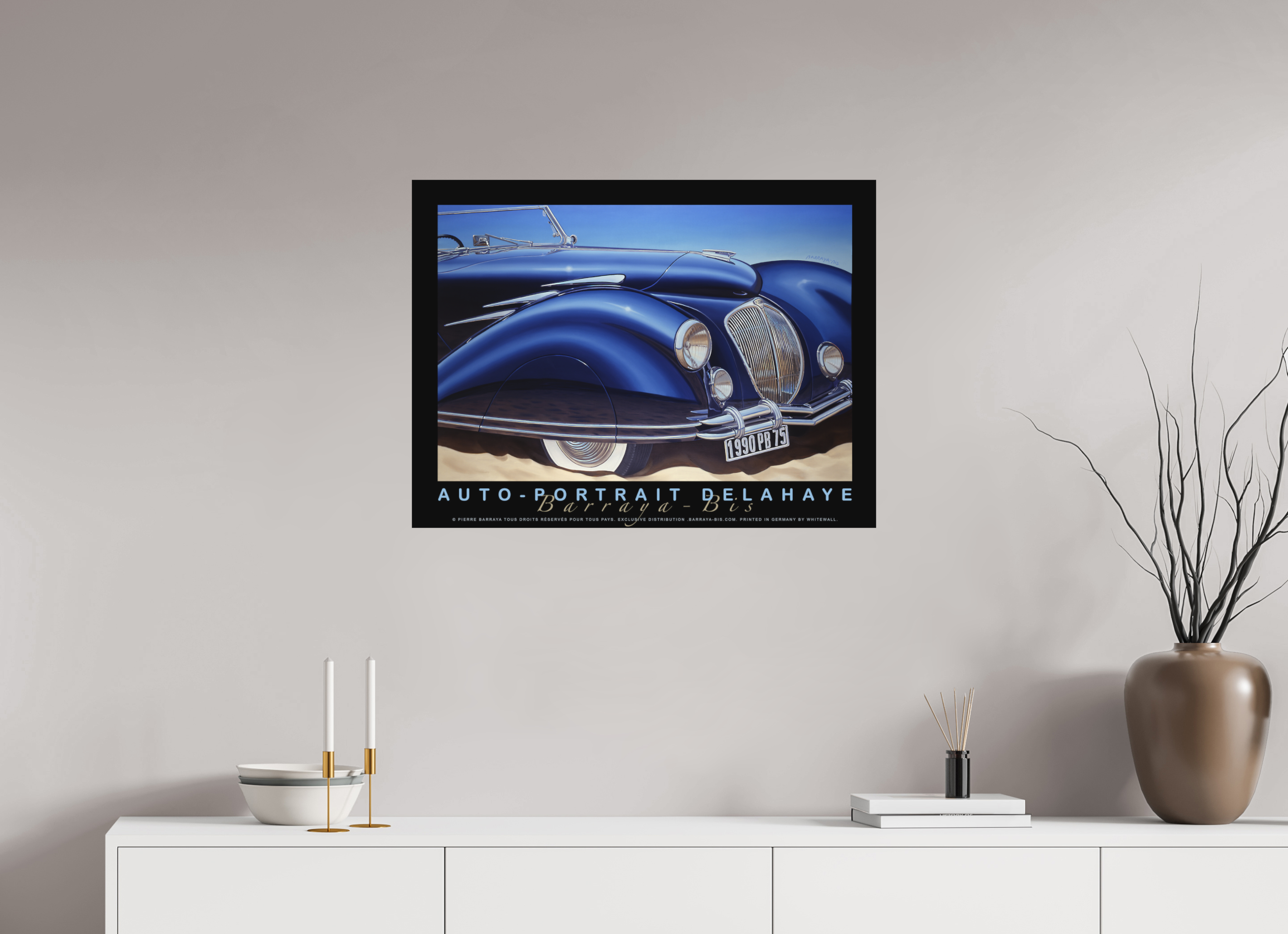 80 x 60 cm, sur papier mat Affiche Auto-portrait Delahaye.