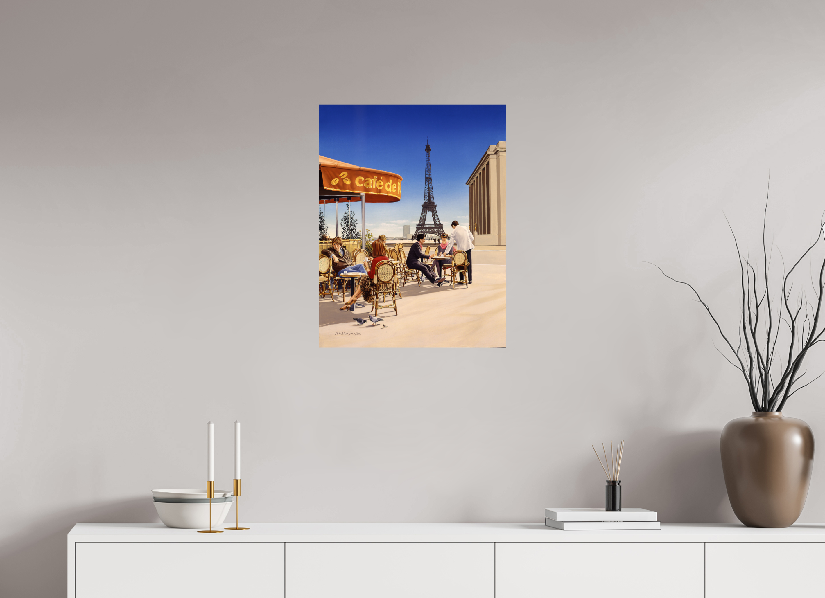 50 x 65 cm, Sur alu Dibond mat Café de Paris.