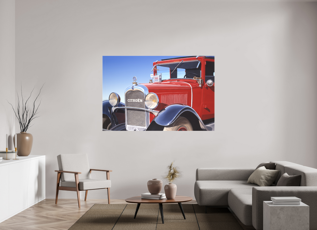 180 x 120 cm, Toile mate sur châssis 2cm Grand Auto-portrait Citröen.