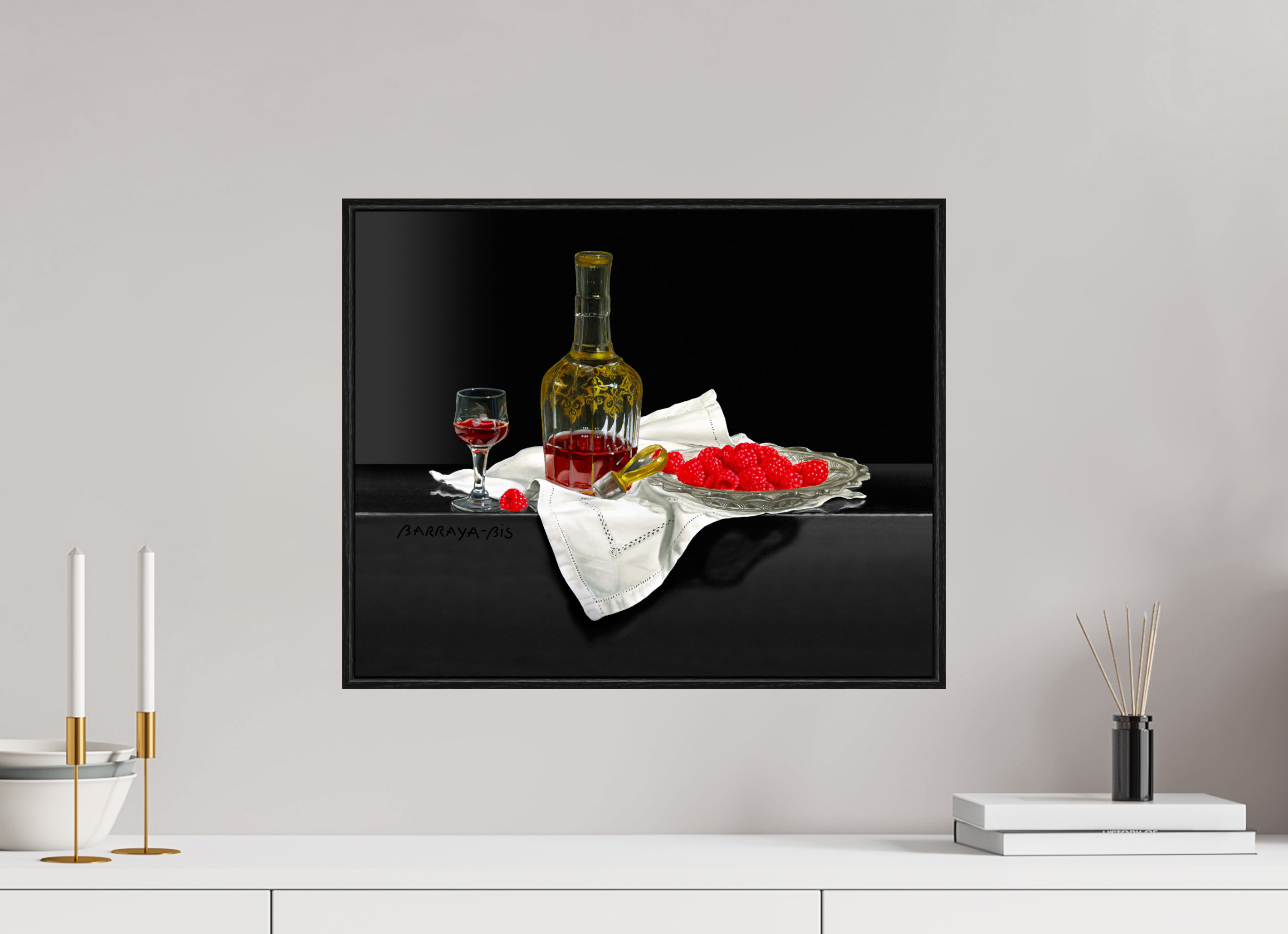 49,7 x 40 cm, Sur Alu Dibond Mat Cadre 6mm noir Extrait.