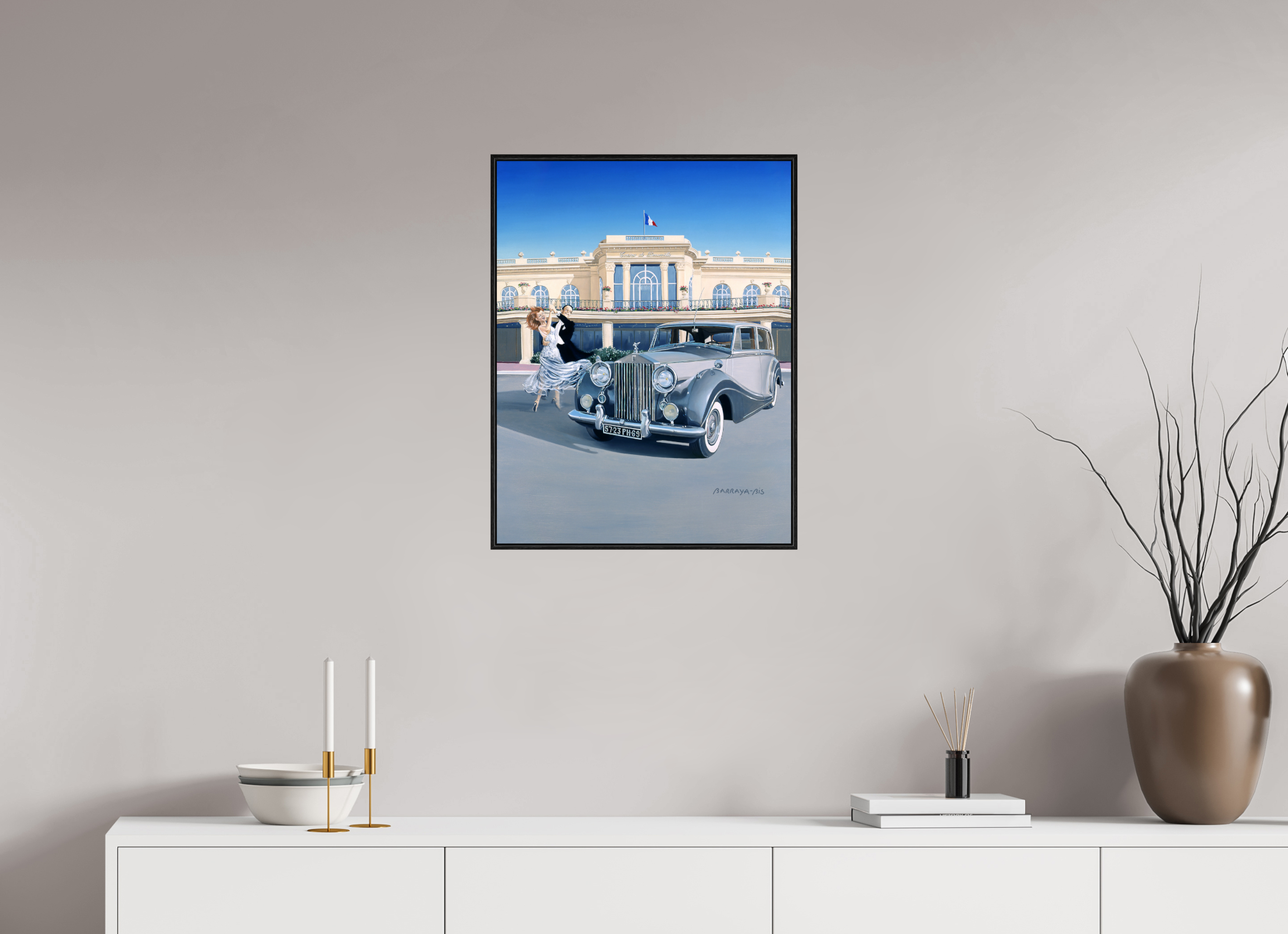 50 x 65 cm, Sur Alu Dibond Mat Cadre 6mm noir Tenue de soirée.
