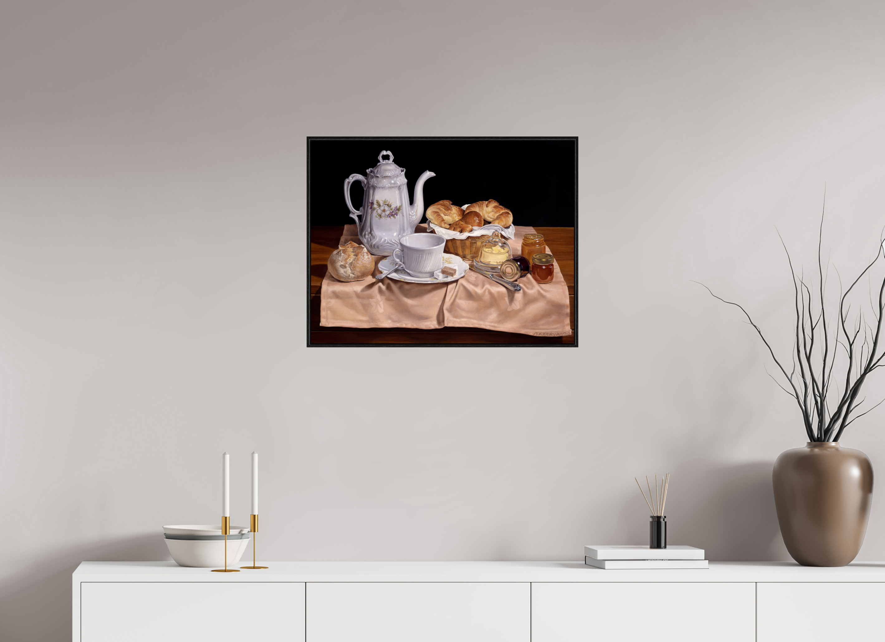 65 x 50 cm, Sur Alu Dibond Mat Cadre 6mm noir L'apparition.
