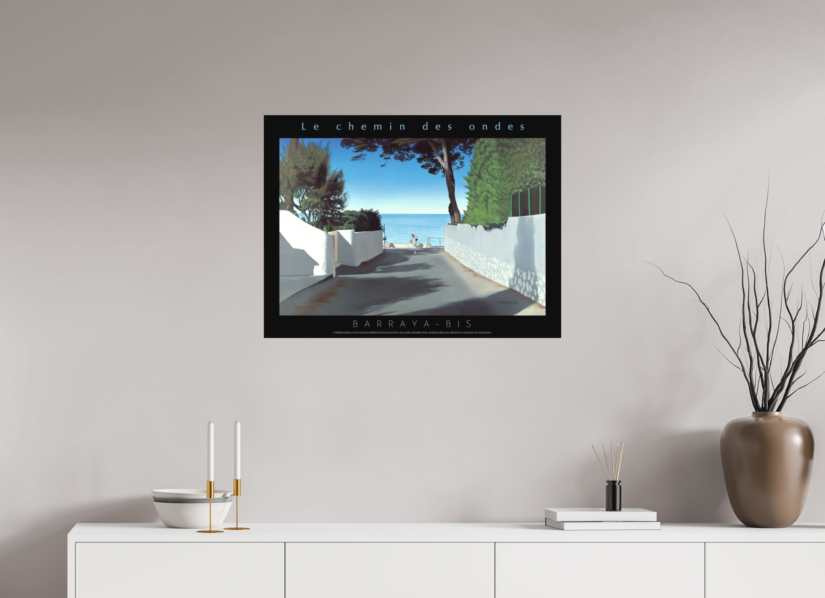 80 x 60 cm, sur papier mat Affiche Le chemin des ondes.