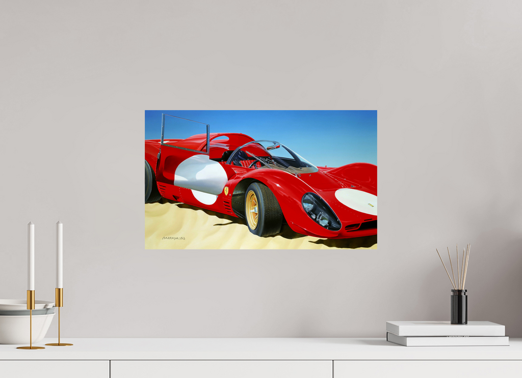 50 x 30 cm, Sur alu Dibond mat AutoPortrait-Ferrari P4.