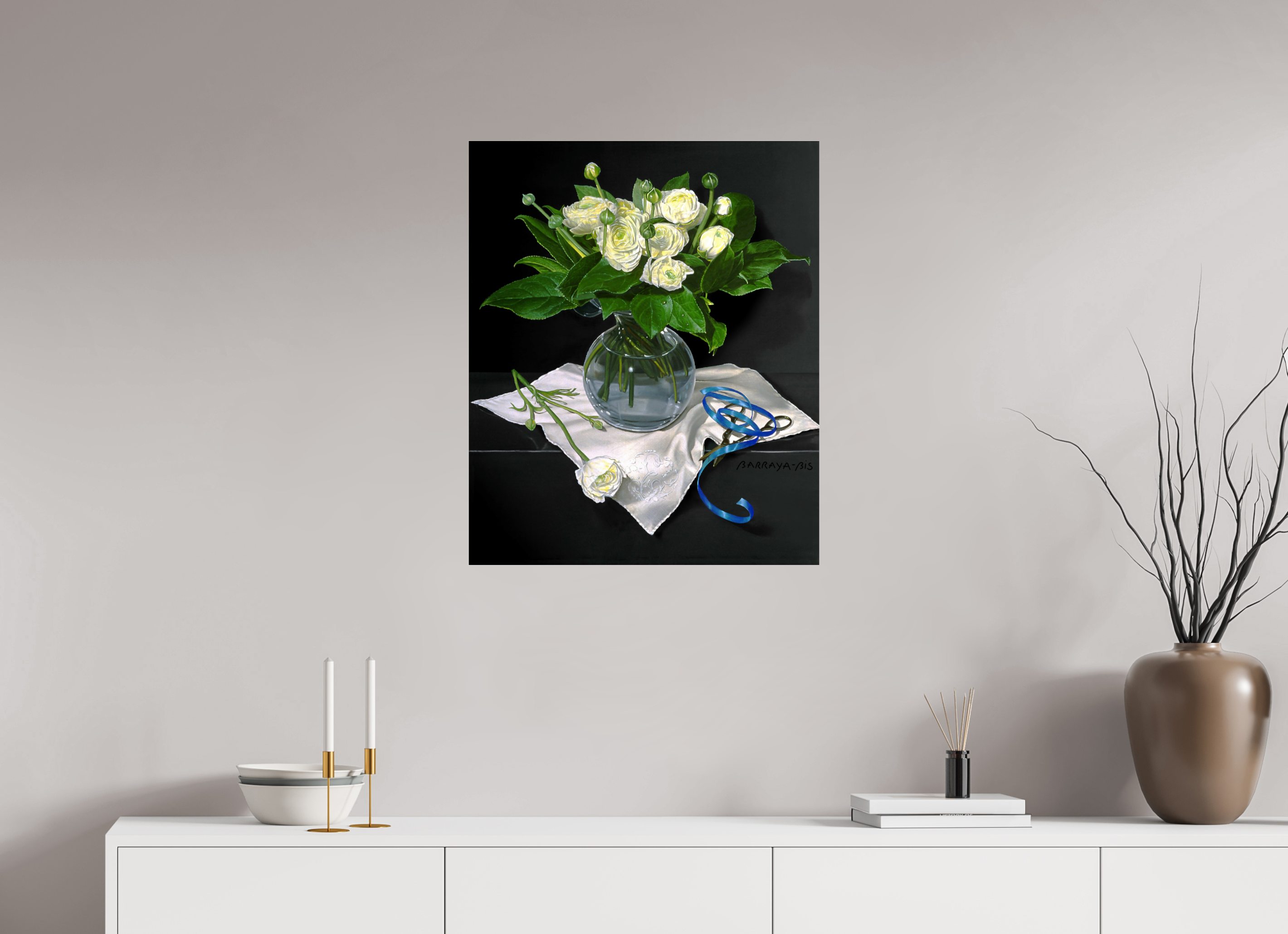 60 x 72,6 cm, Sous Plexiglas Brillant Composition.