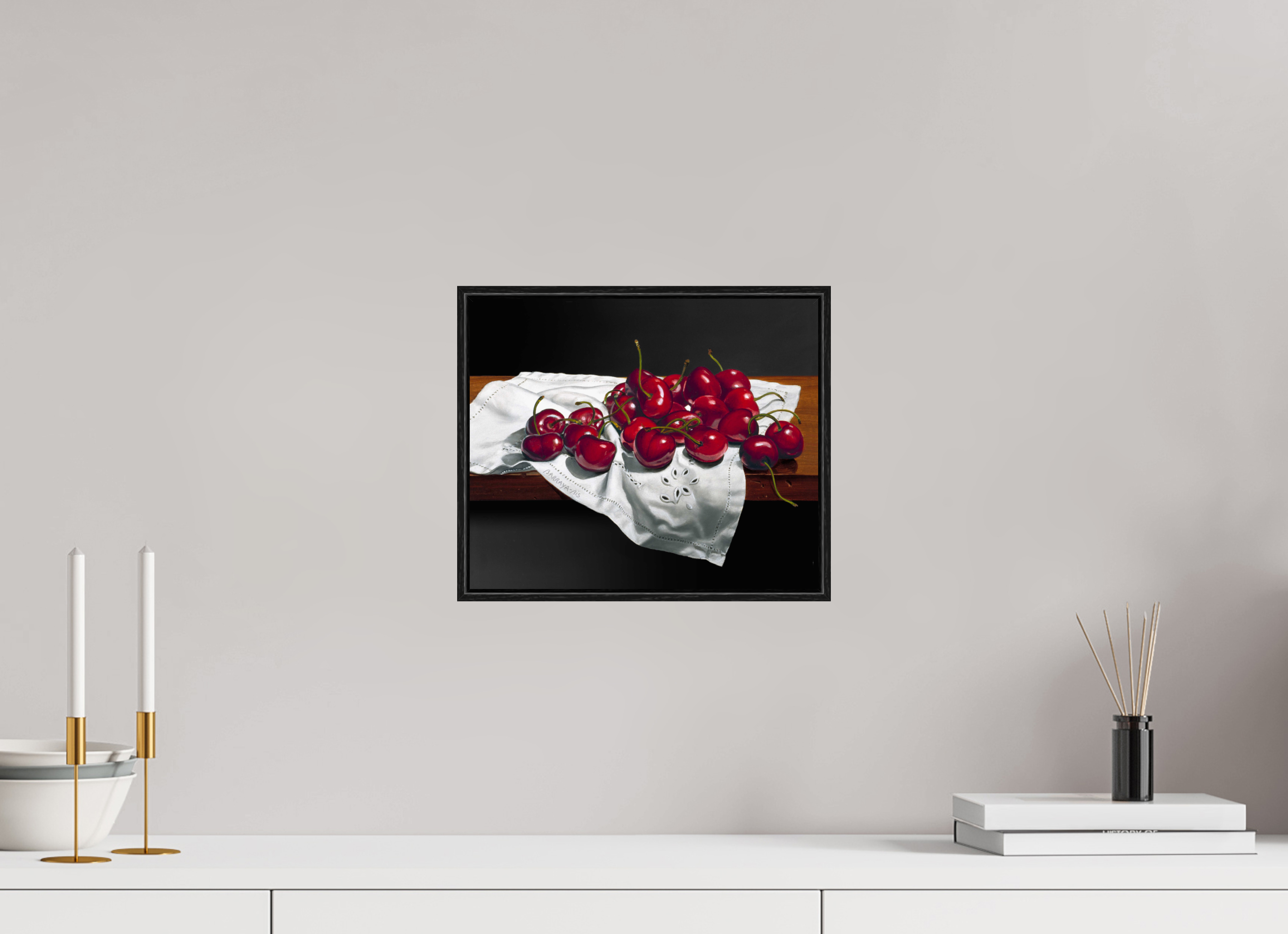 30 x 25 cm, Sur Alu Dibond Mat Cadre 6mm noir Coeurs de pigeons.