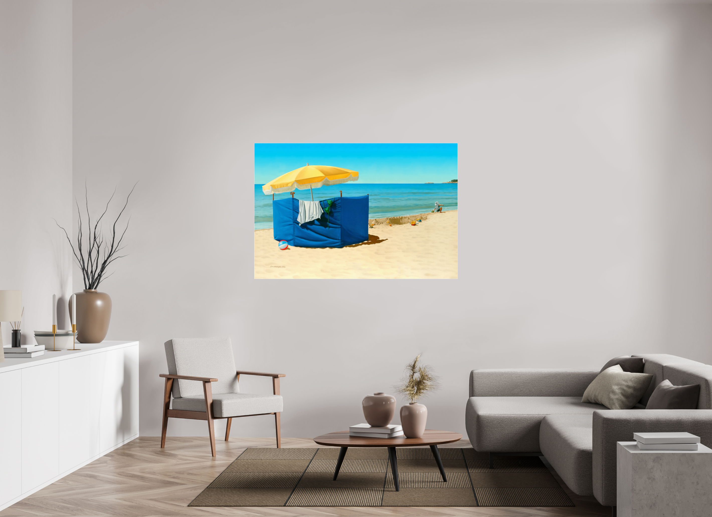 150 x 100 cm, Sous Plexiglas Brillant Jeux de plage.