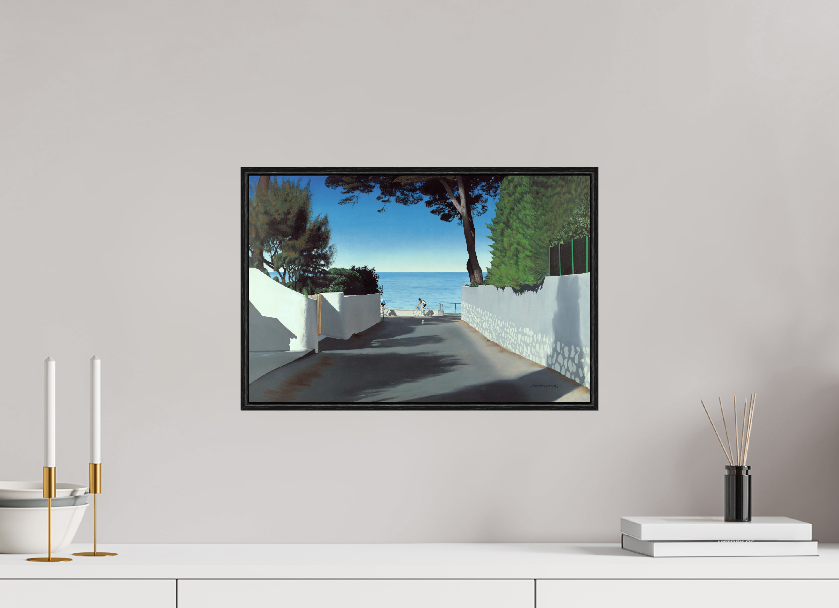 45 x 30 cm, Sur Alu Dibond Mat Cadre 6mm noir Le chemin d es ondes.