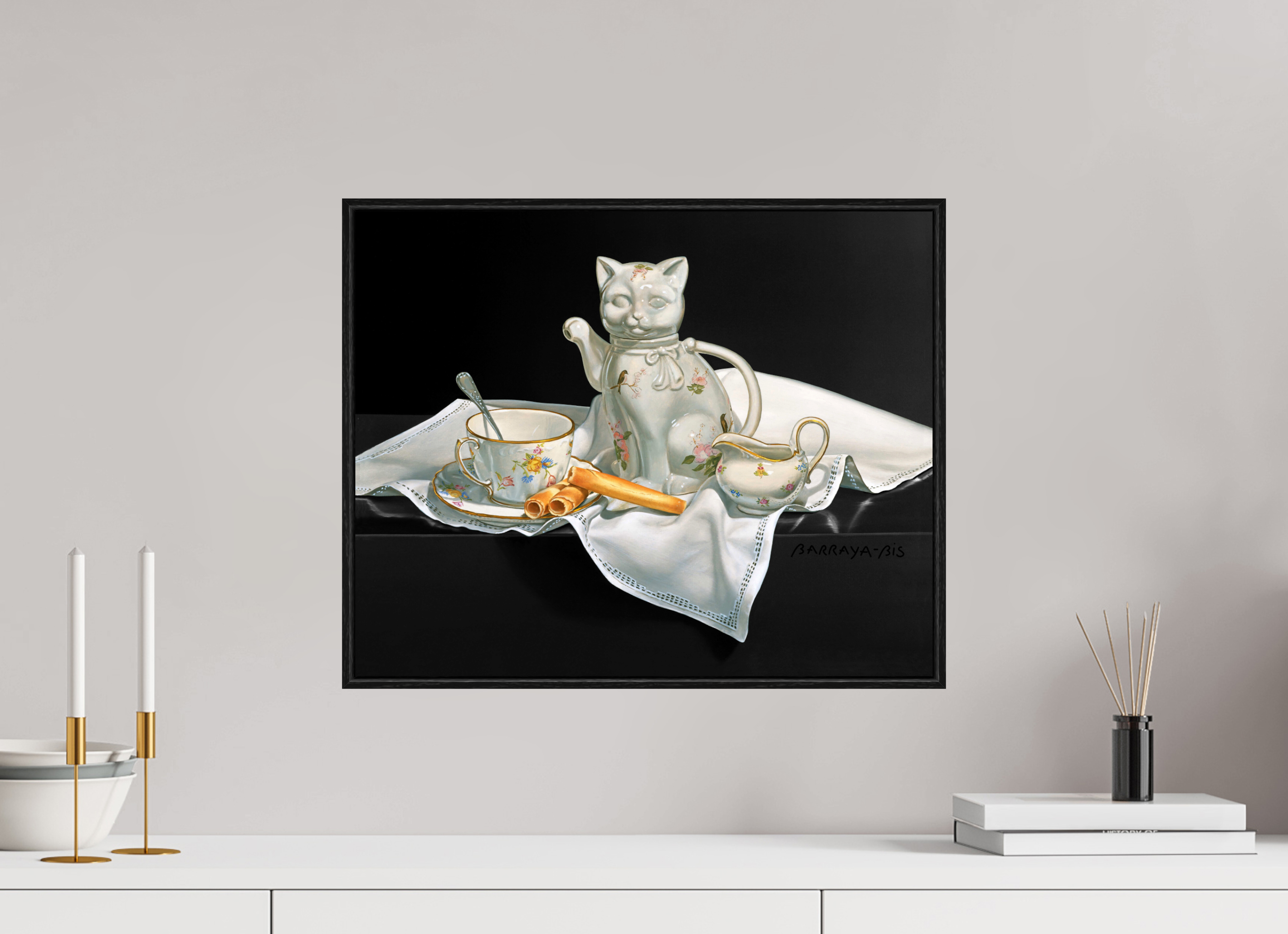 49,7 x 40 cm, Sur Alu Dibond Mat Cadre 6mm noir Ronron.