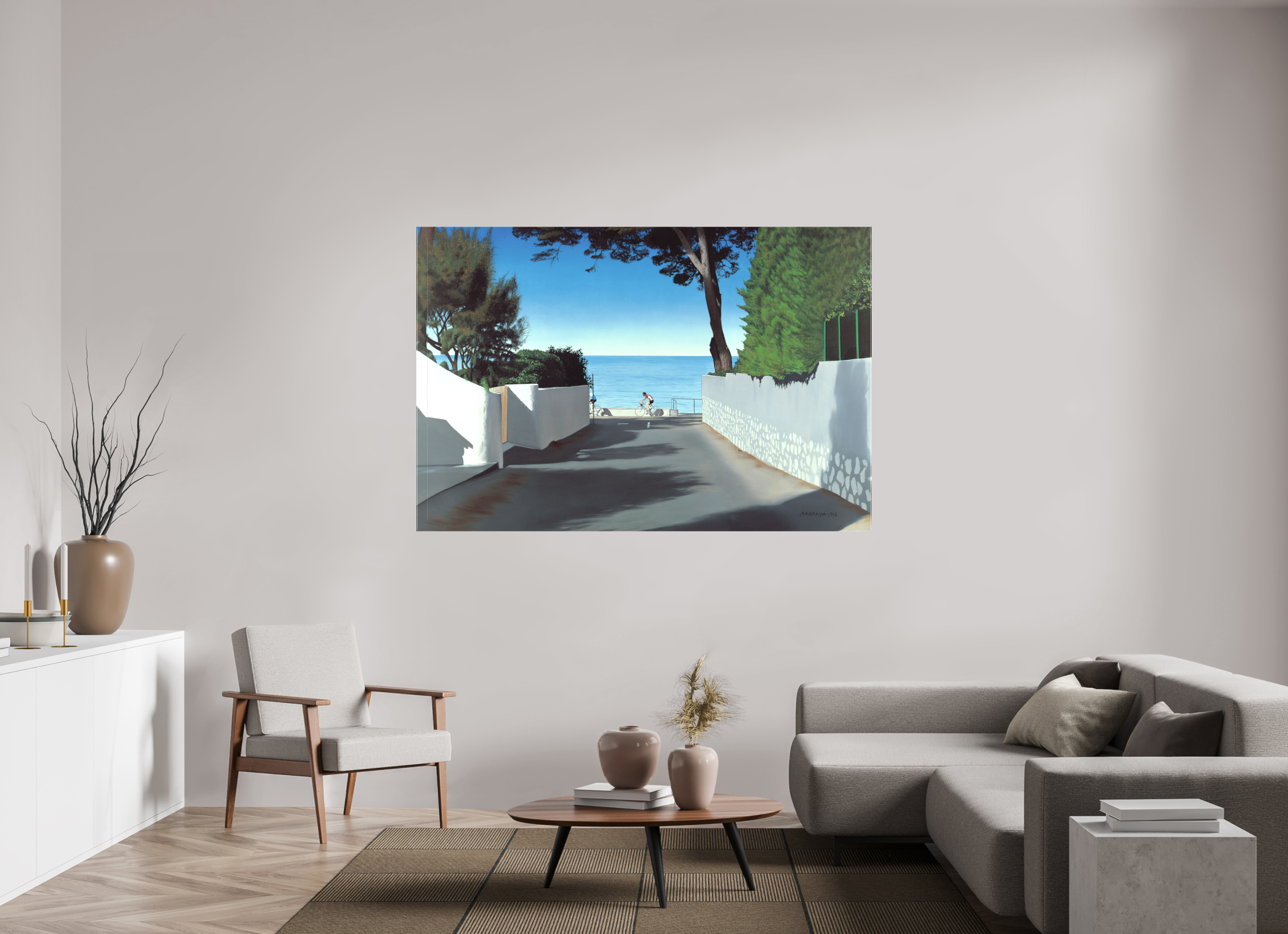 180 x 120 cm, Toile mate sur châssis 2cm Le Grand Chemin des ondes.