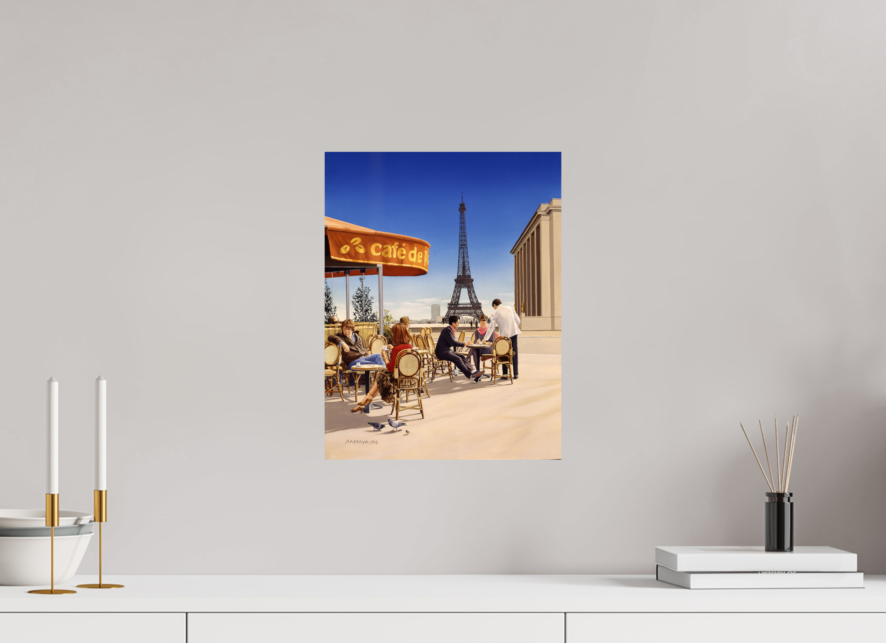 30 x 39 cm, Sur alu Dibond mat Café de Paris.