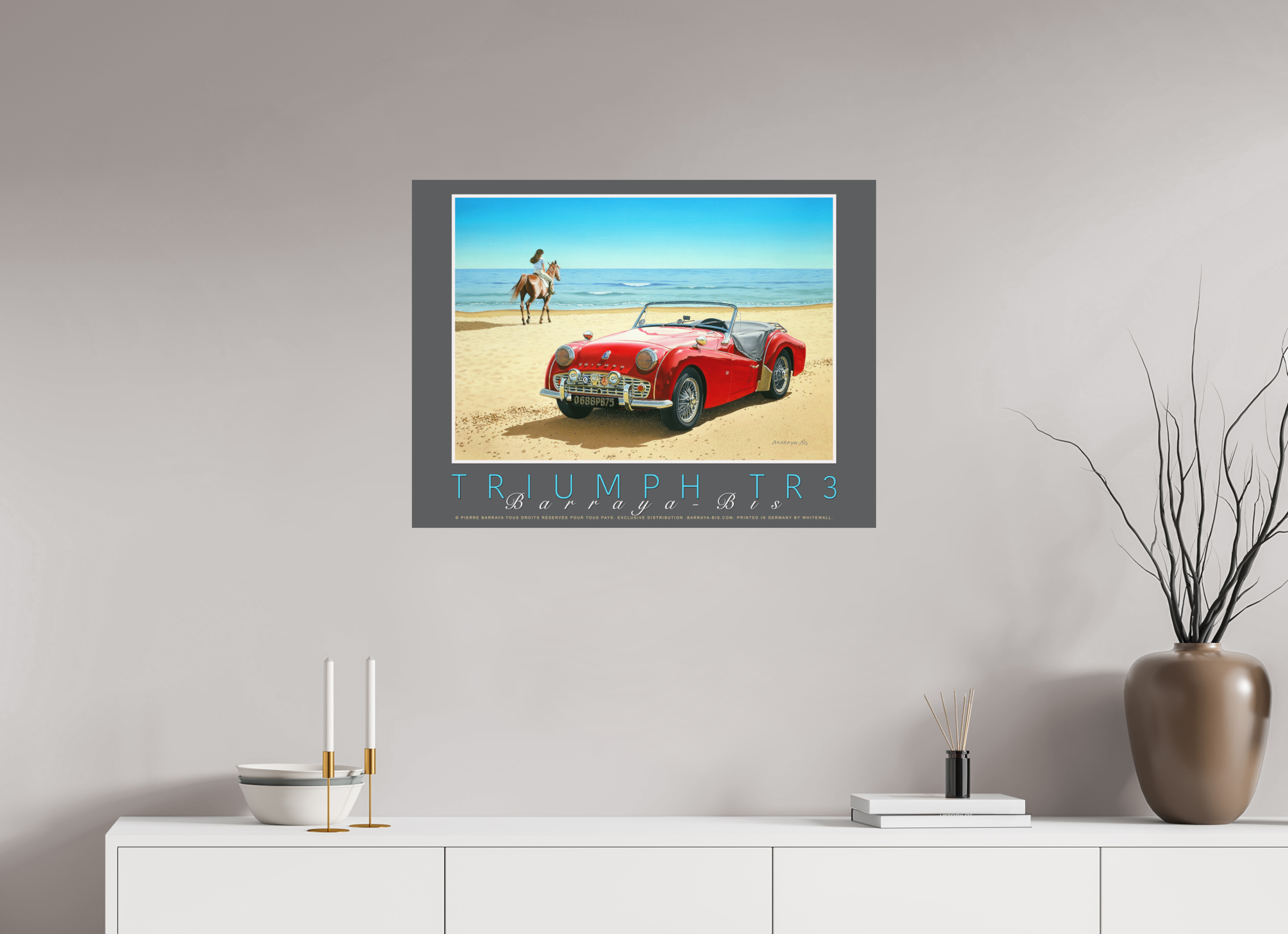 80 x 60 cm, sur papier mat Affiche Triumph TR3.