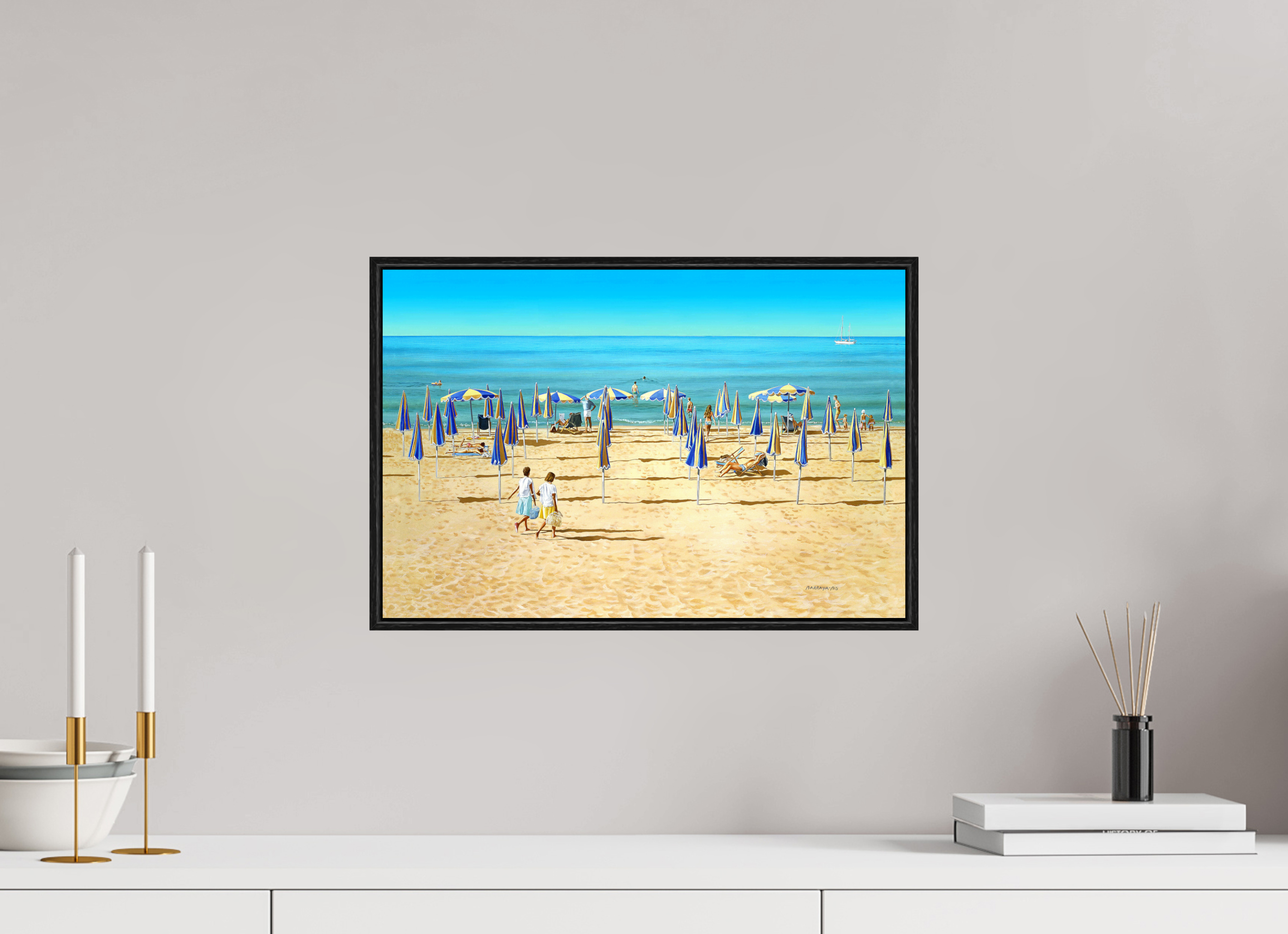 45 x 30 cm, Sur Alu Dibond Mat Cadre 6mm noir 10 h du mat'.