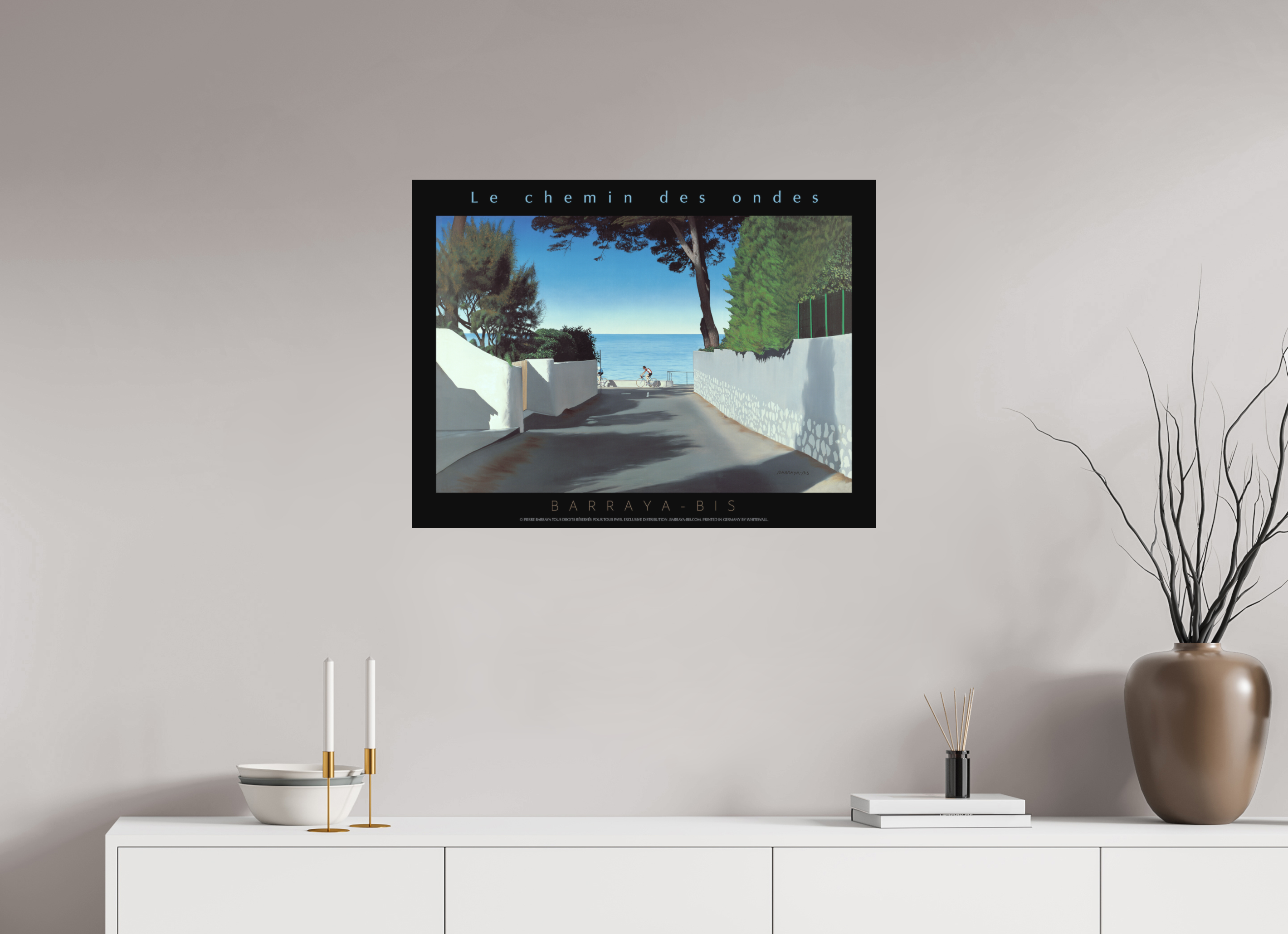 80 x 60 cm, sur papier mat Affiche Le chemin des ondes.