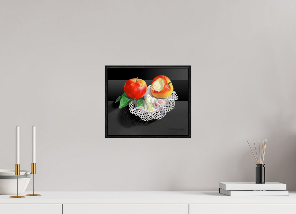 30 x 25 cm, Sur Alu Dibond Mat Cadre 6mm noir Adam et Ève.