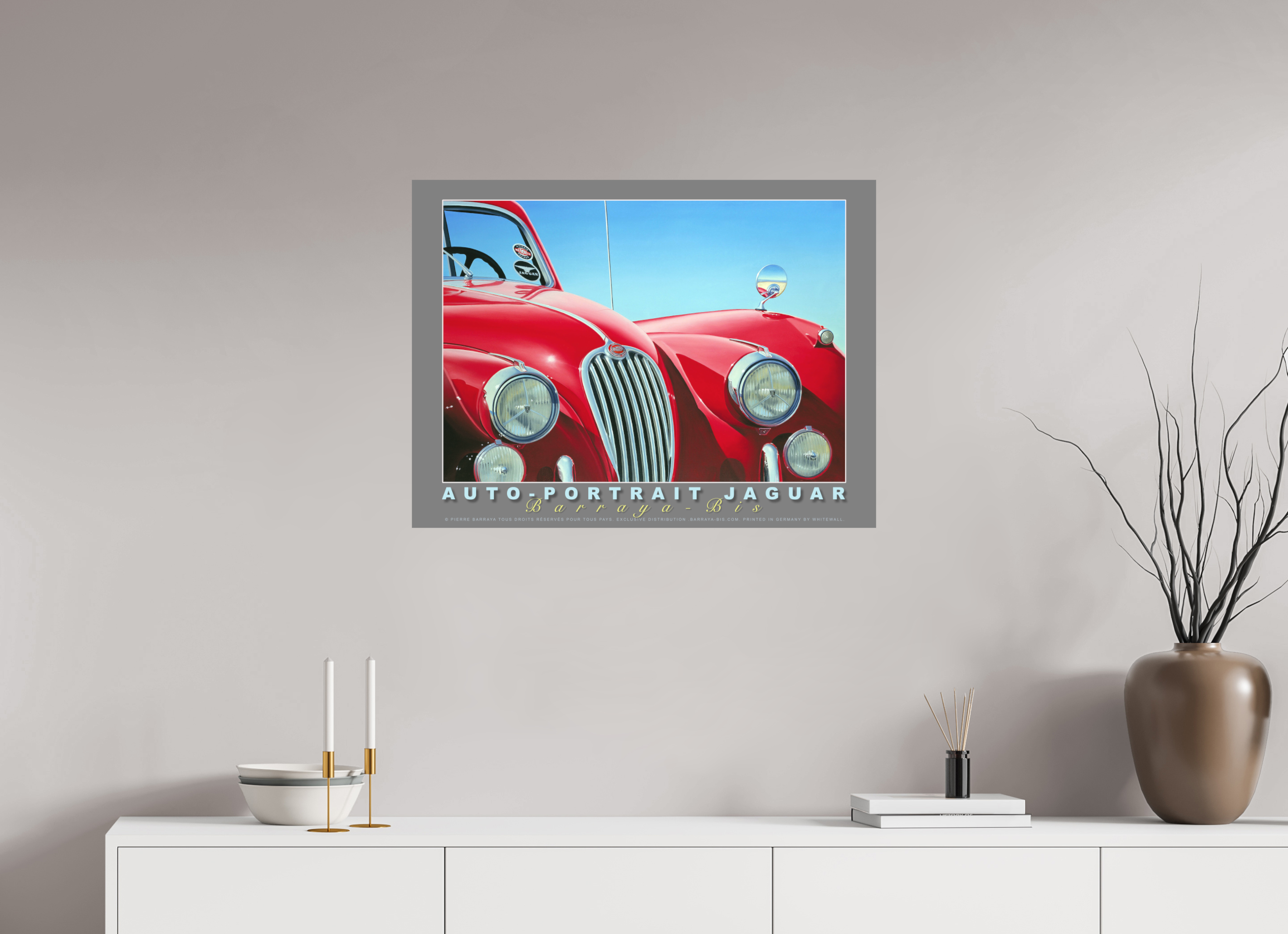 80 x 60 cm, sur papier mat Auto-portrait Jaguar.