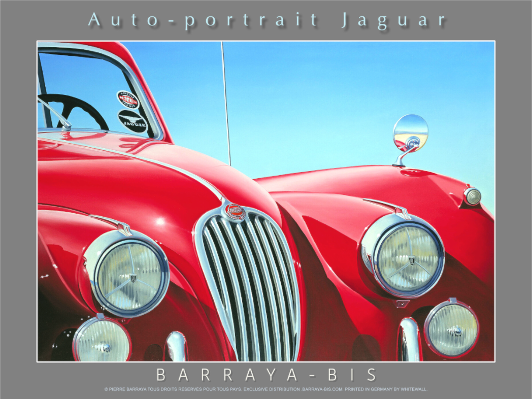Affiche de Pierre Barraya Auto-portrait Jaguar rouge