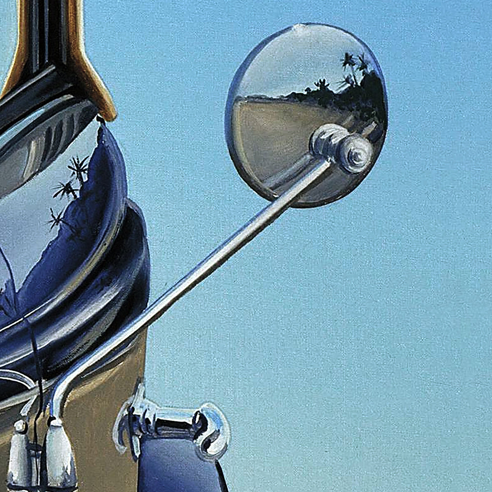 Auto-portrait Panhard. zoom sur le rétroviseur gauche par barraya-bis