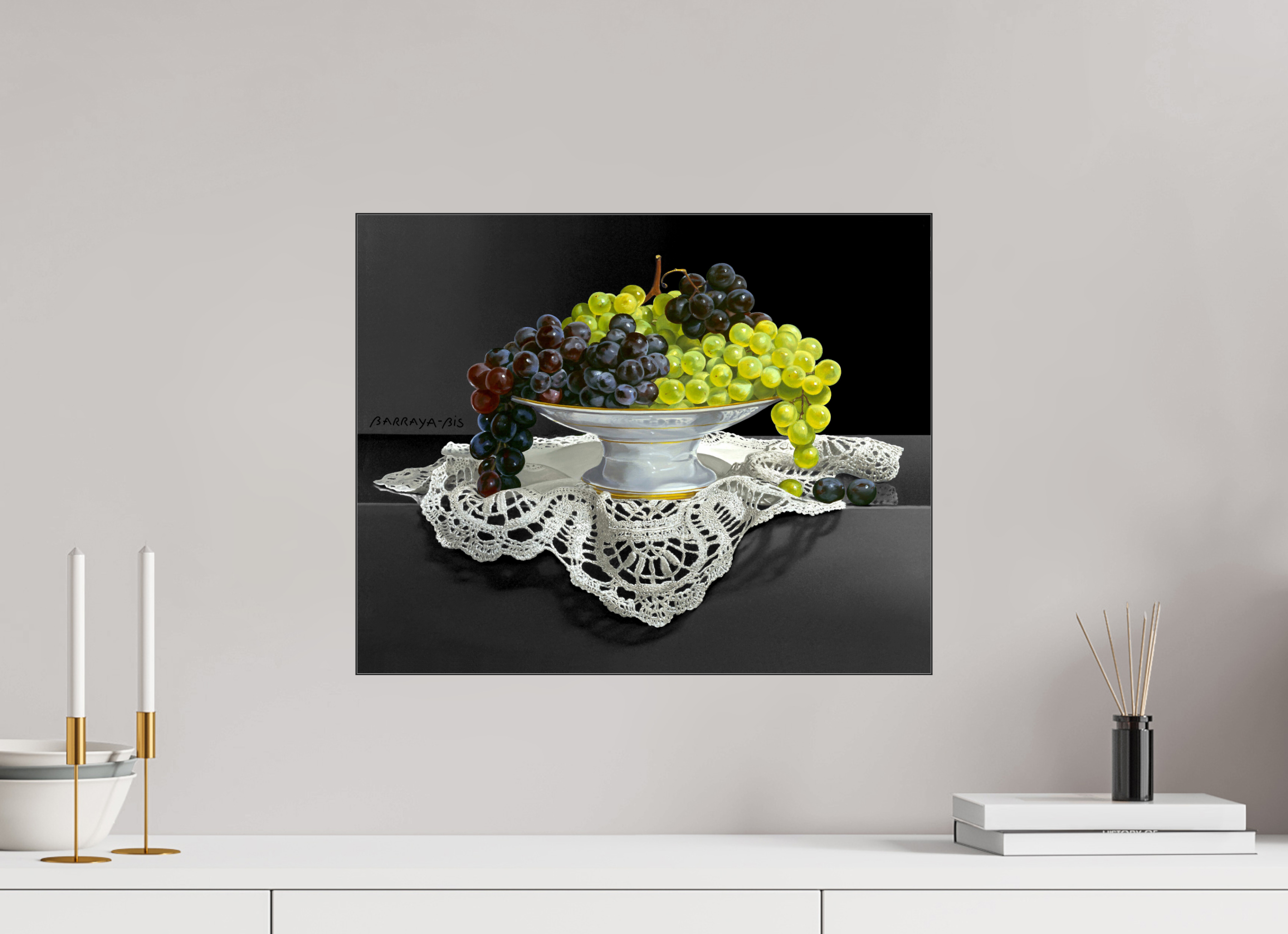 50 x 40 cm, Sous Plexiglas Brillant Cadre Fin Noir Blanc et noir