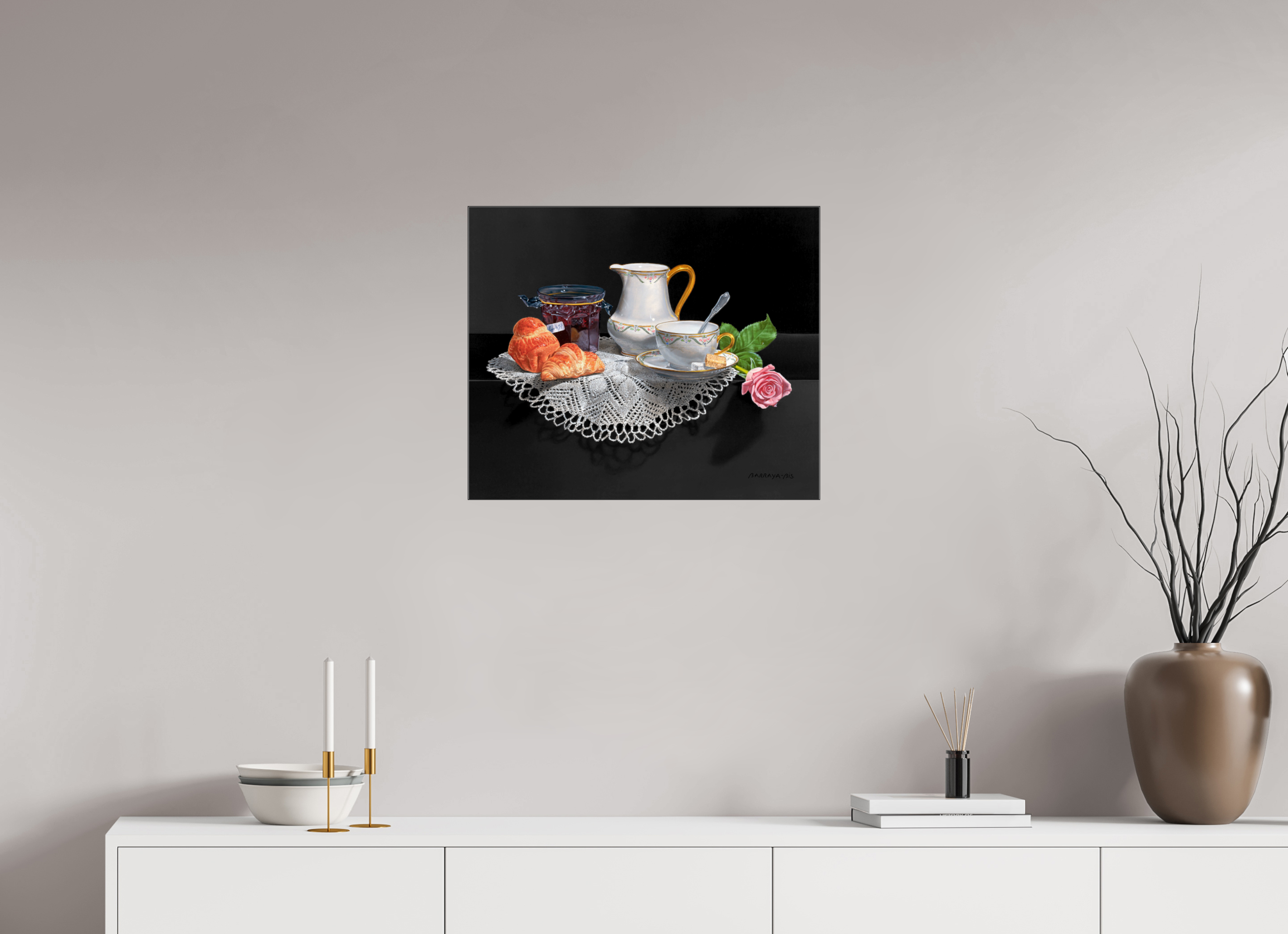 60 x 50 cm, Sous Plexiglas Brillant Cadre Fin Noir Bonjour Dijon.