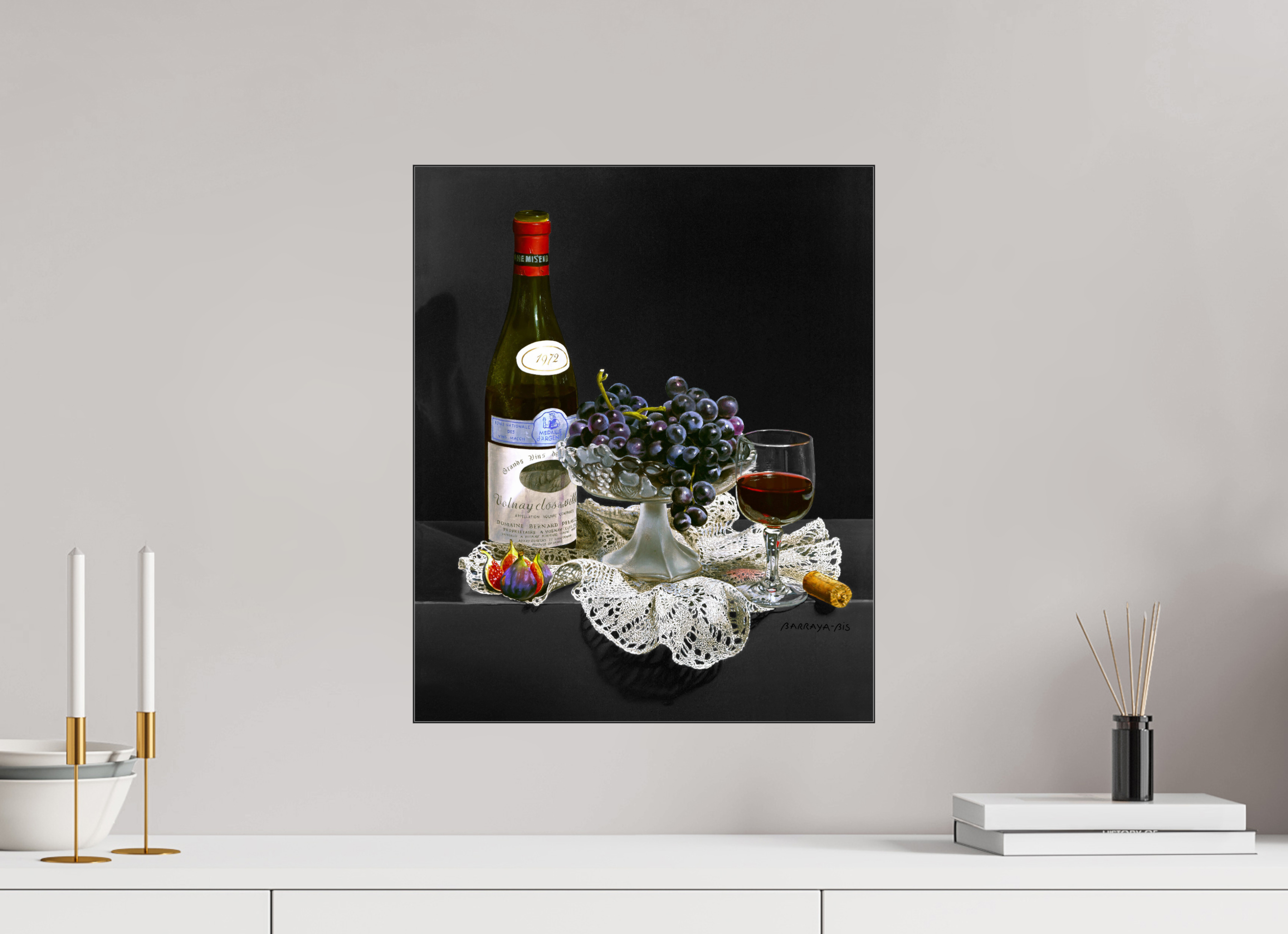 40 x 48,4 cm, Sous Plexiglas Brillant Cadre Fin Noir Cette année là.