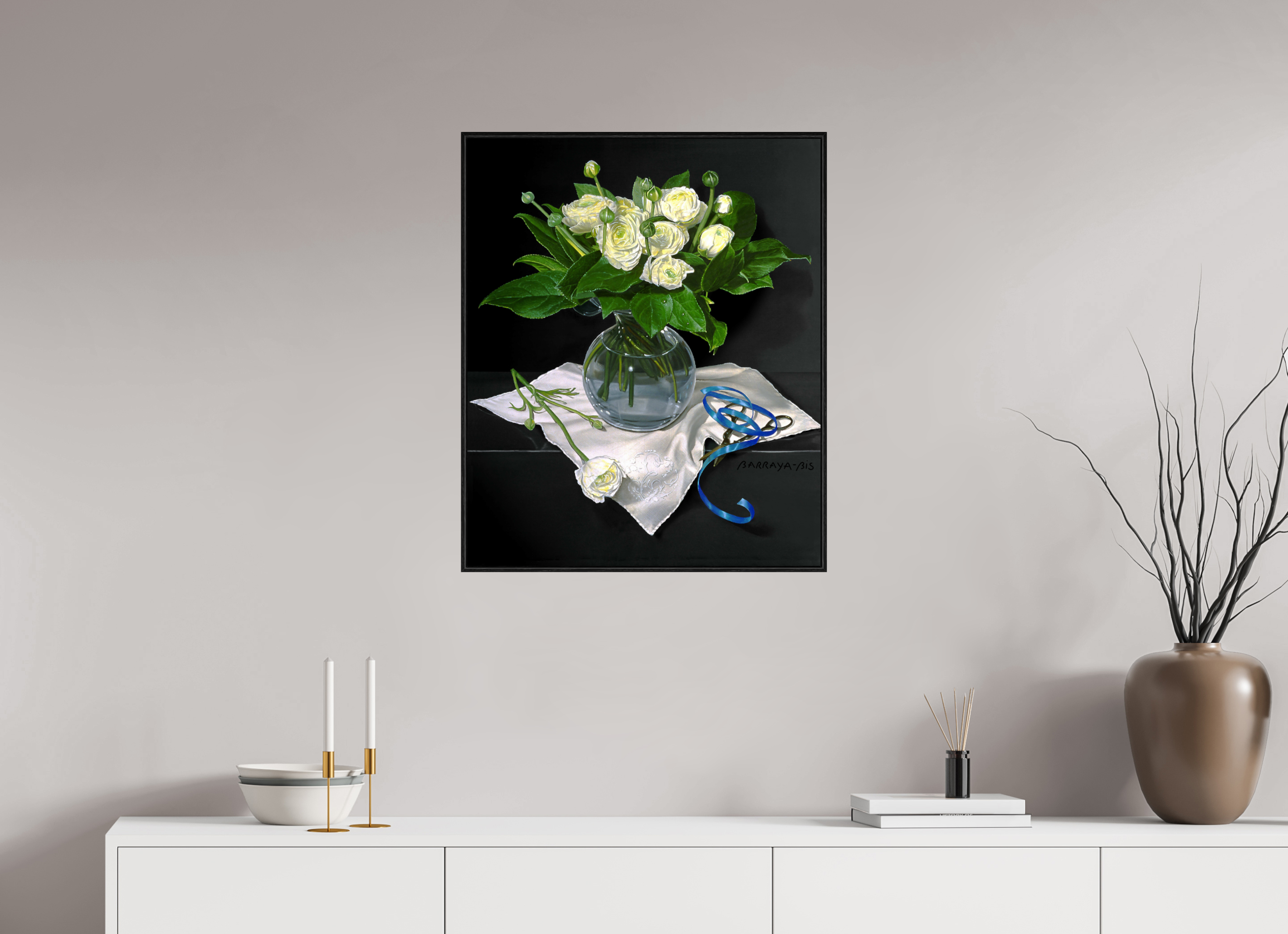 60 x 72,6 cm, Sur Alu Dibond Mat Cadre 6mm noir Composition.