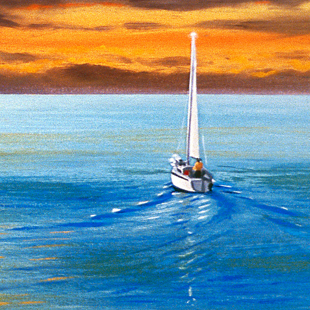 Immortelles émottions. Détail n° 2 / Le voilier qui s'en va au loin.