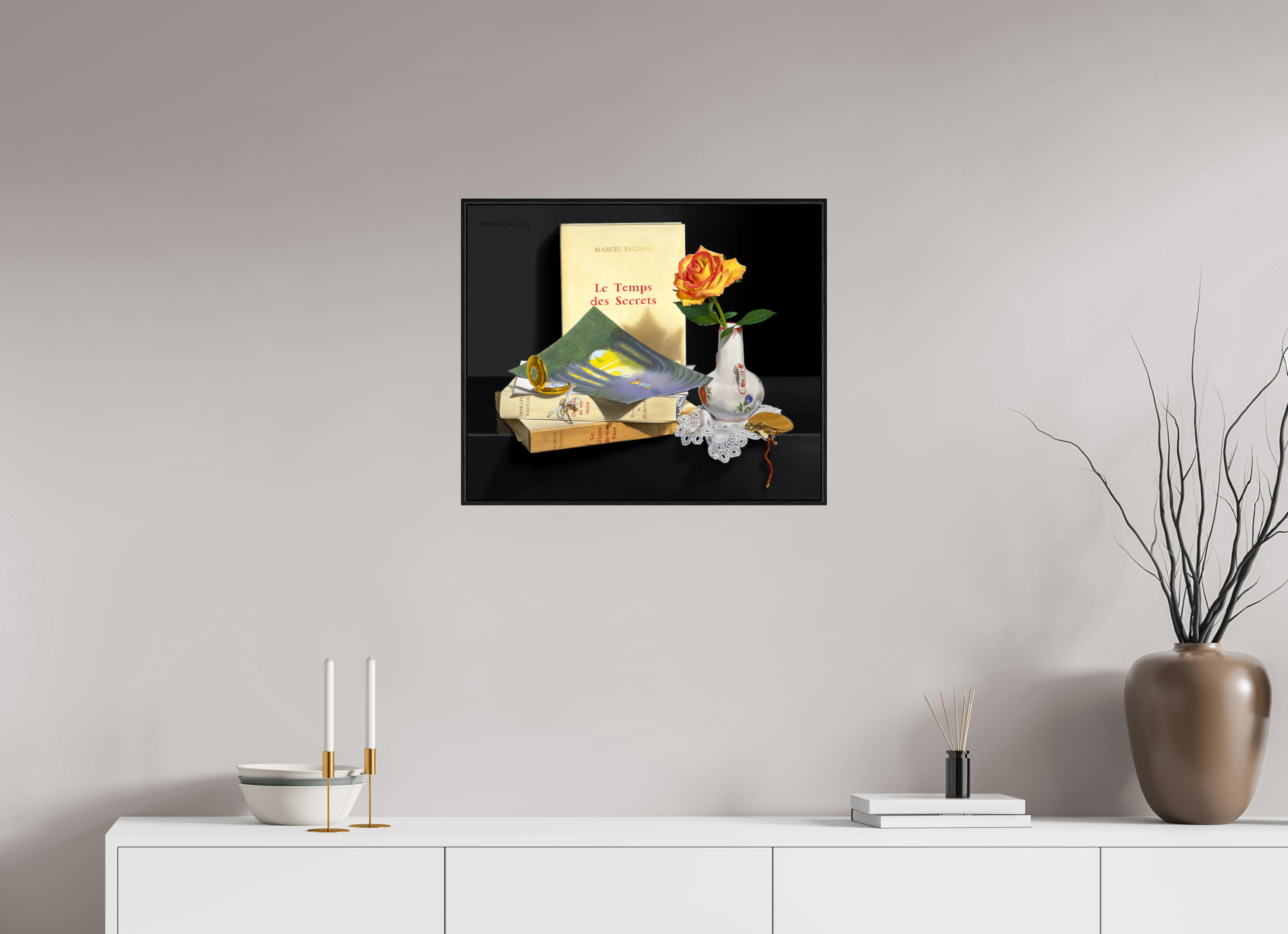 60 x 50 cm, Sur Alu Dibond Mat Cadre 6mm noir Jadis.