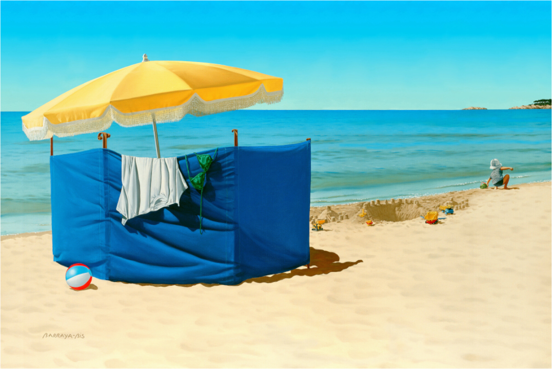 Jeux de plage. tableau contemporain imprimé en plusieurs formats sur Alu Dibond. / Barraya-bis