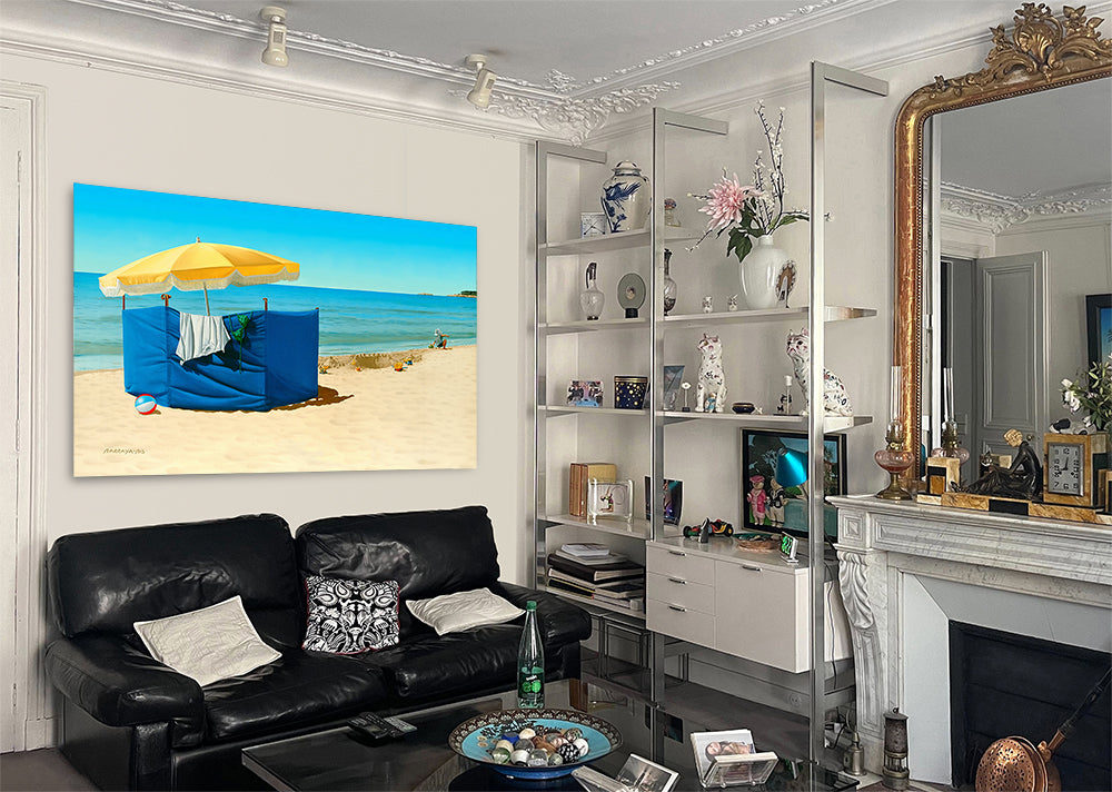 Jeux de plage. /  barraya-bis / dans salon parisien / Imprimé en HD