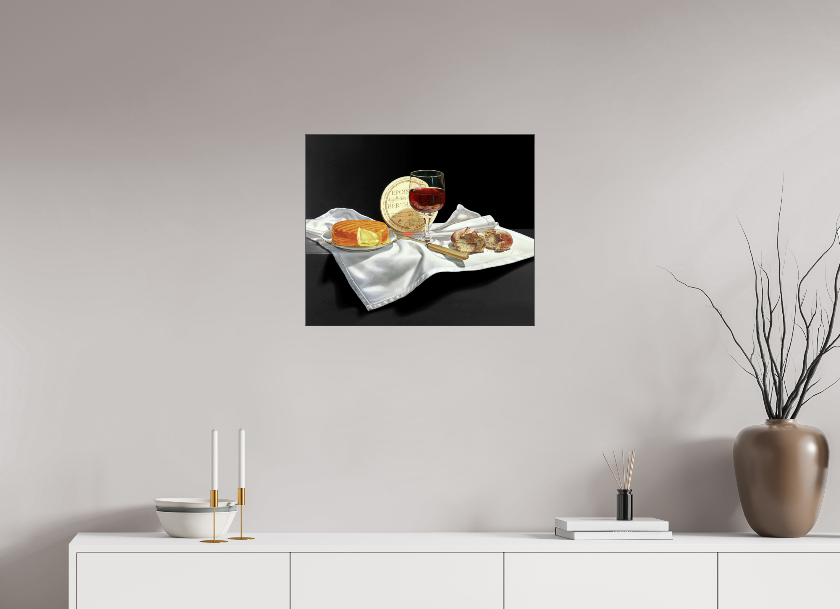 60 x 50 cm, Sous Plexiglas Brillant Cadre Fin Noir La larme à l'œil.