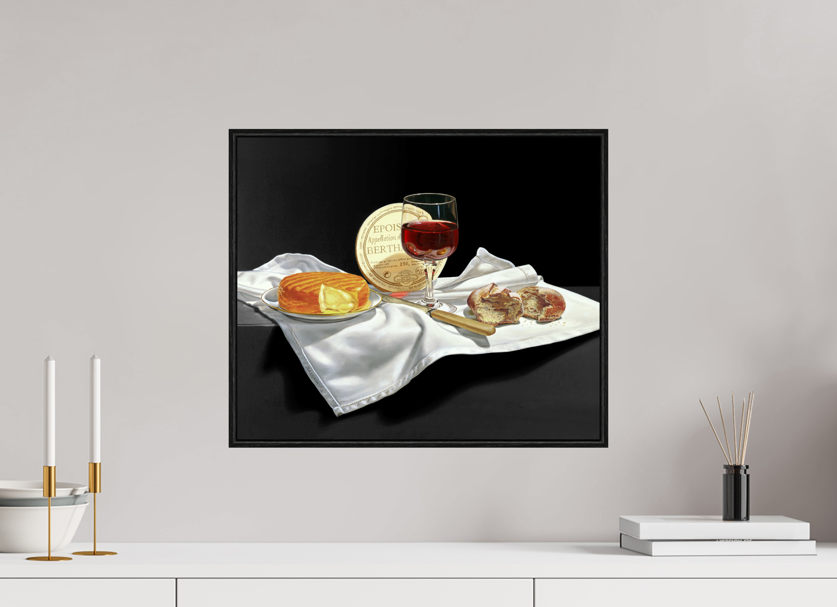 48 x 40 cm, Sur Alu Dibond Mat Cadre 6mm noir La larme à l'œil.