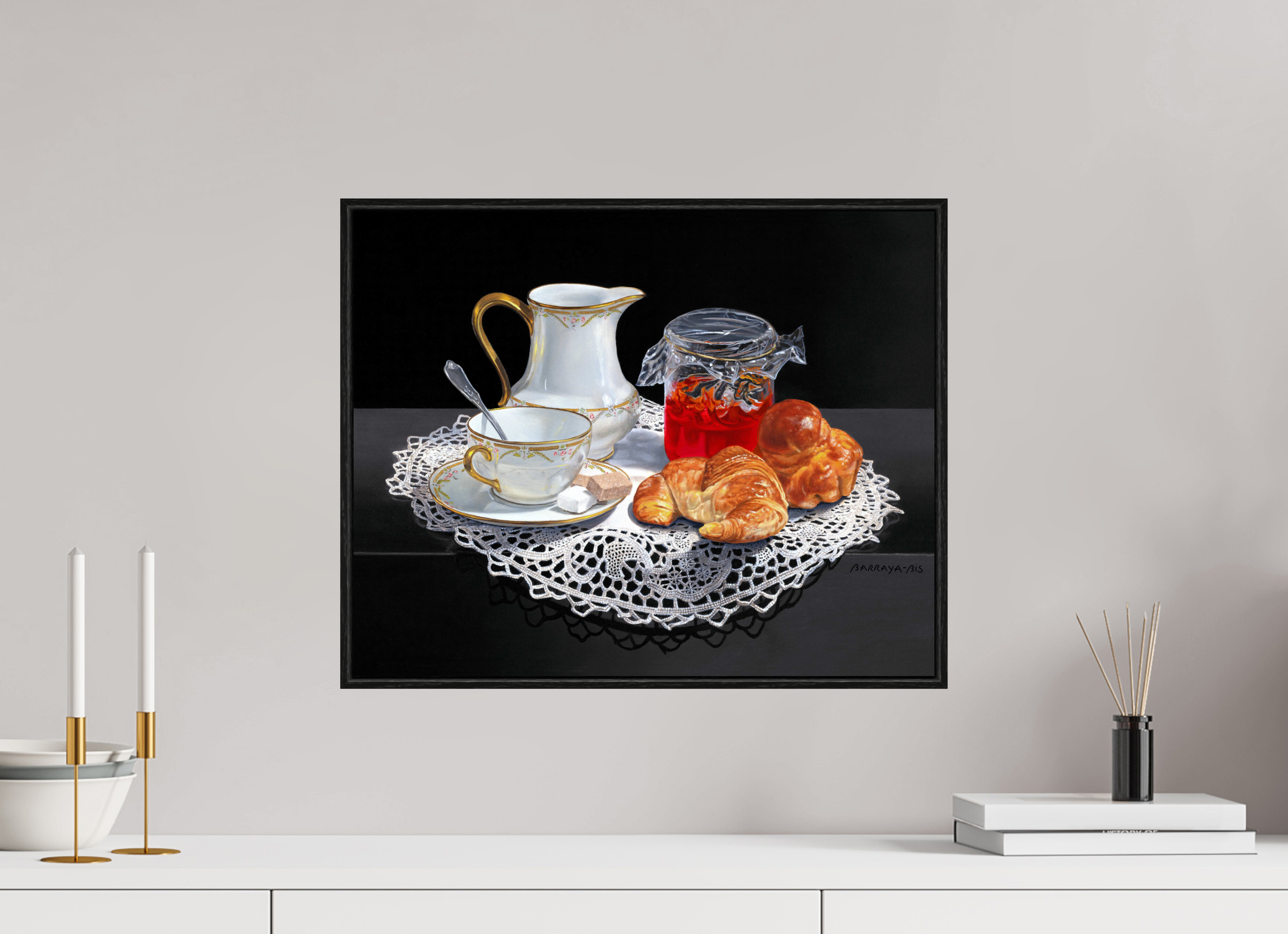 50 x 40 cm, Sur Alu Dibond Mat Cadre 6mm noir Le bon moment.