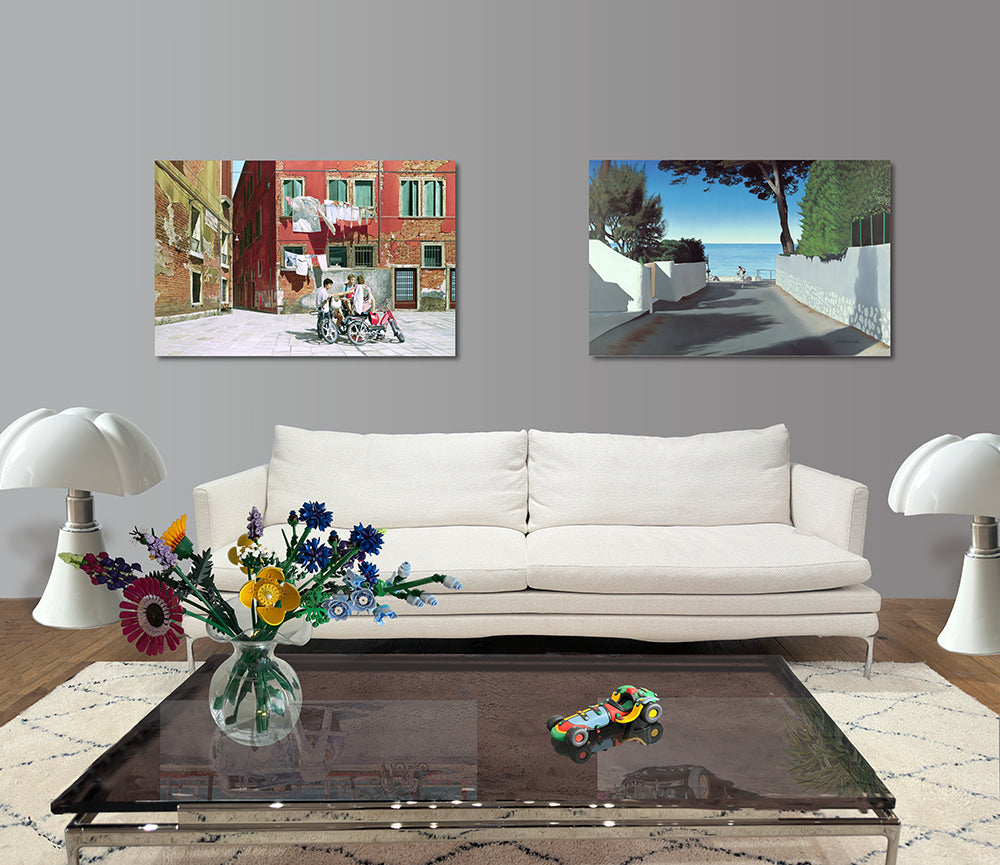 Le_chemin_des_ondes_et_Sur_la_place_ensoleillee._Barraya-bis_dans_living / Impression HR