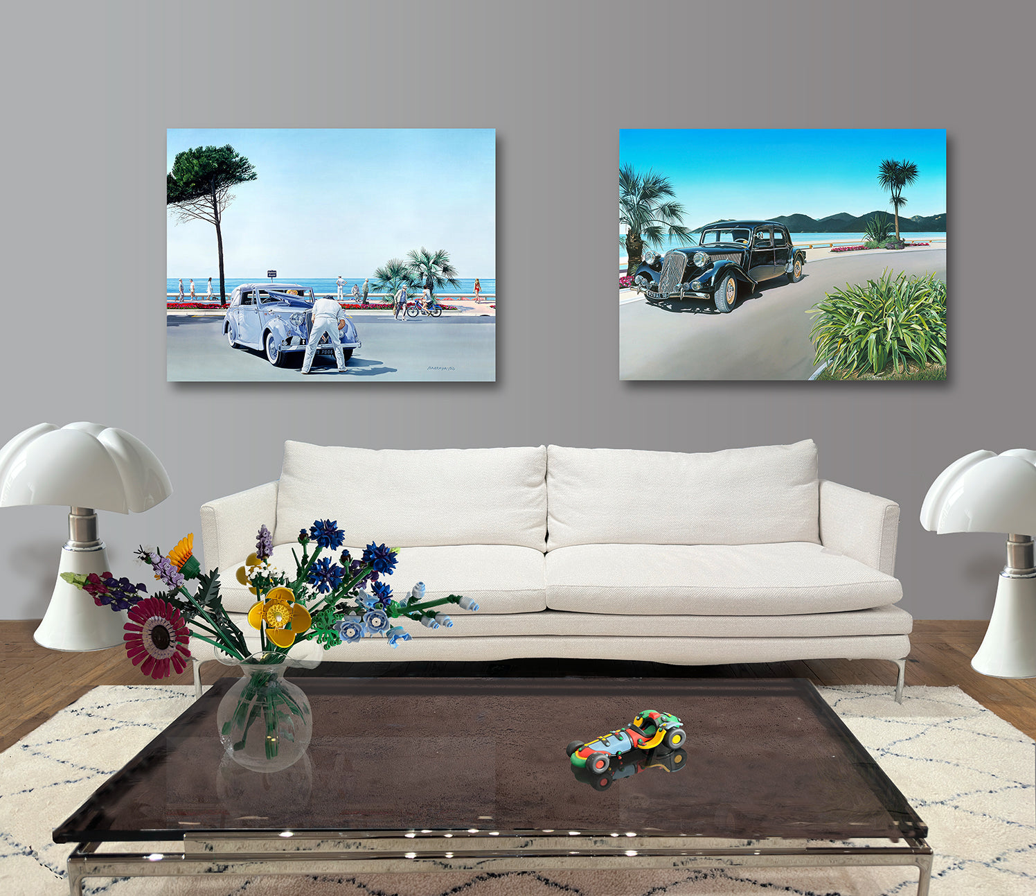 Le coup de la panne. Barraya-bis. vue avec un  autre tableau dans living Impression numérique Haute résolution