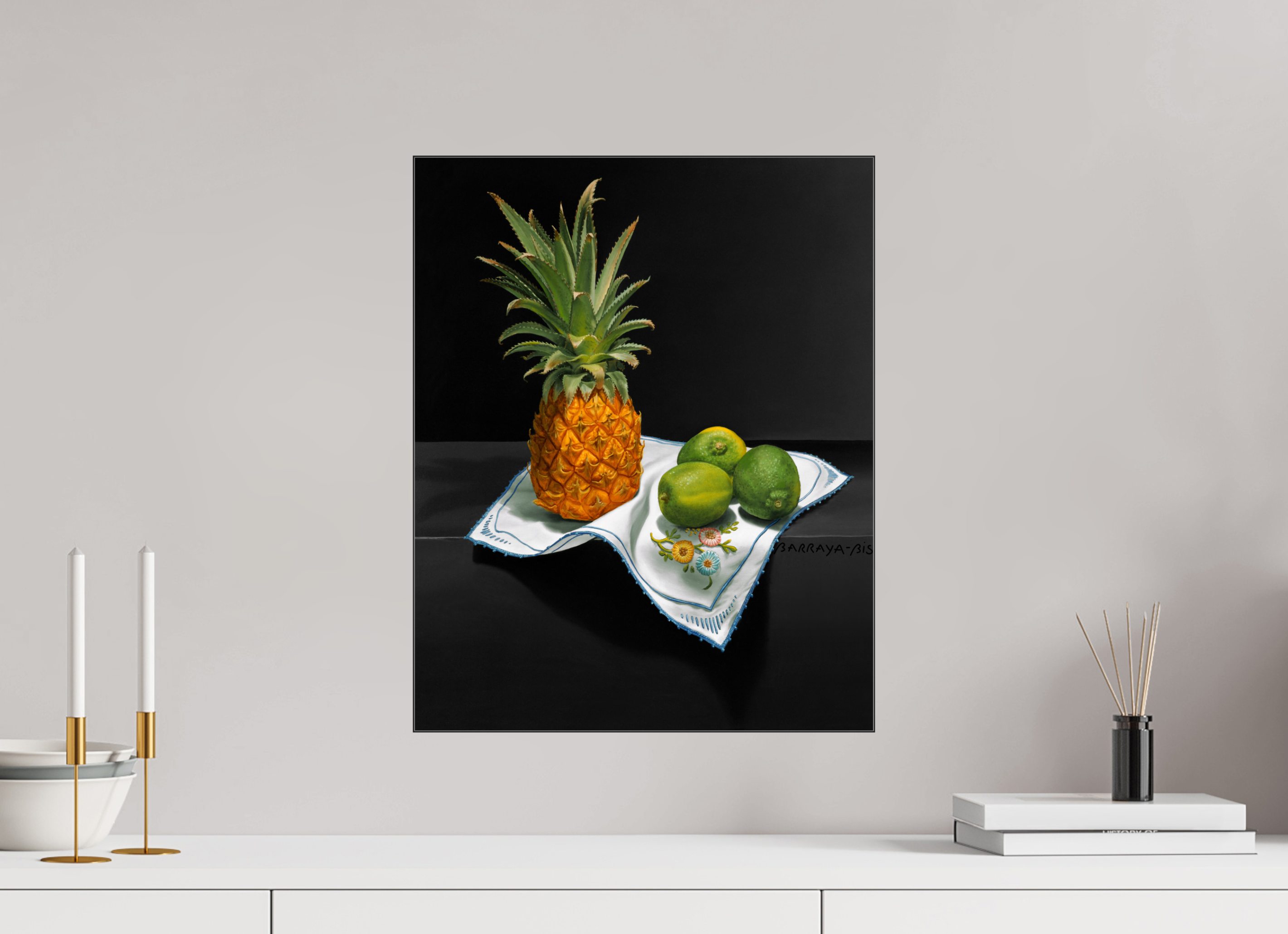 40 x 50 cm, Sous Plexiglas Brillant Cadre Fin Noir Le goût des iles.