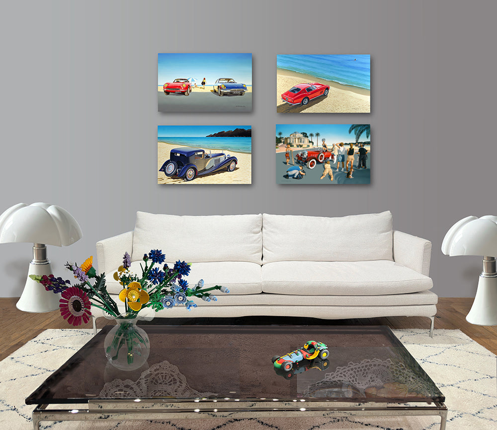 Vue en situation du Tournage avec trois autres peintures