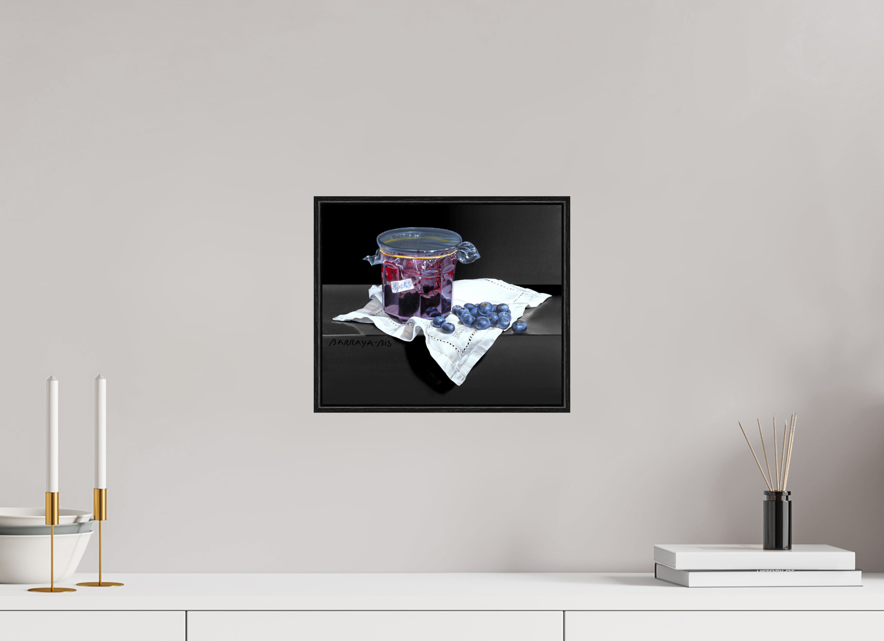 30 x 25 cm, Sur Alu Dibond Mat Cadre 6mm noir Myrtillerie.