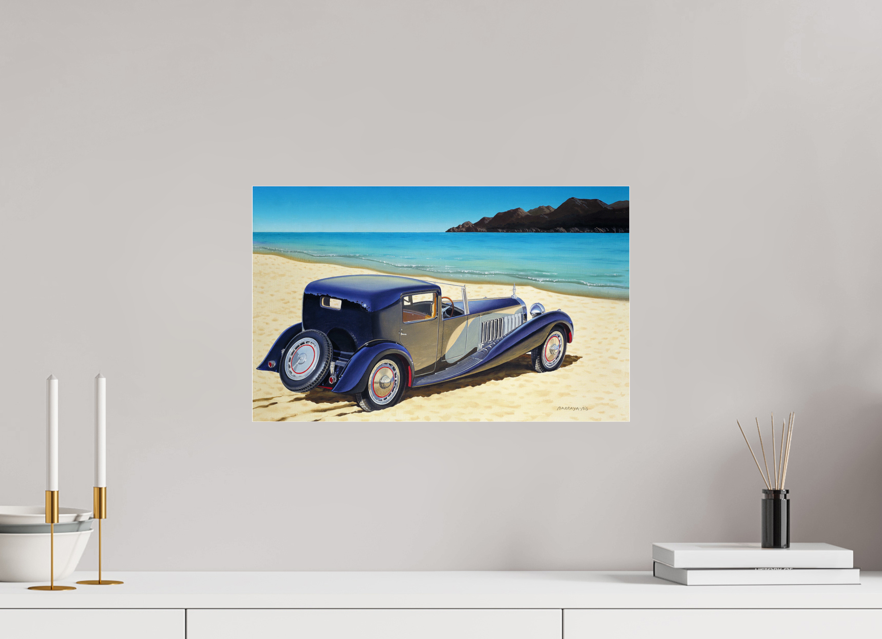 48 x 30 cm, Sous Plexiglas Brillant Plage royale.barraya-bid