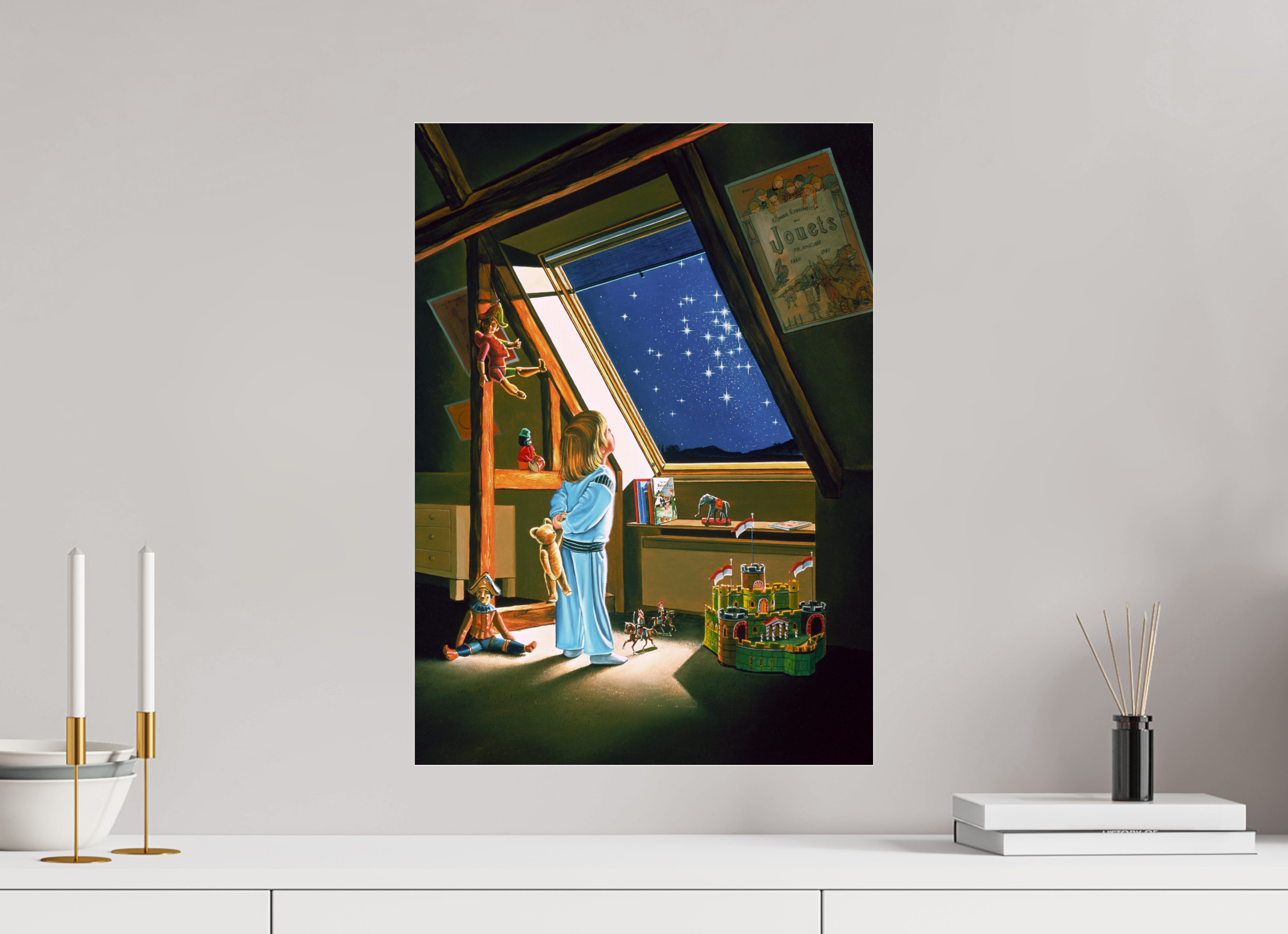 40 x 56 cm, Sous Plexiglas Brillant Poussière d'étoiles.