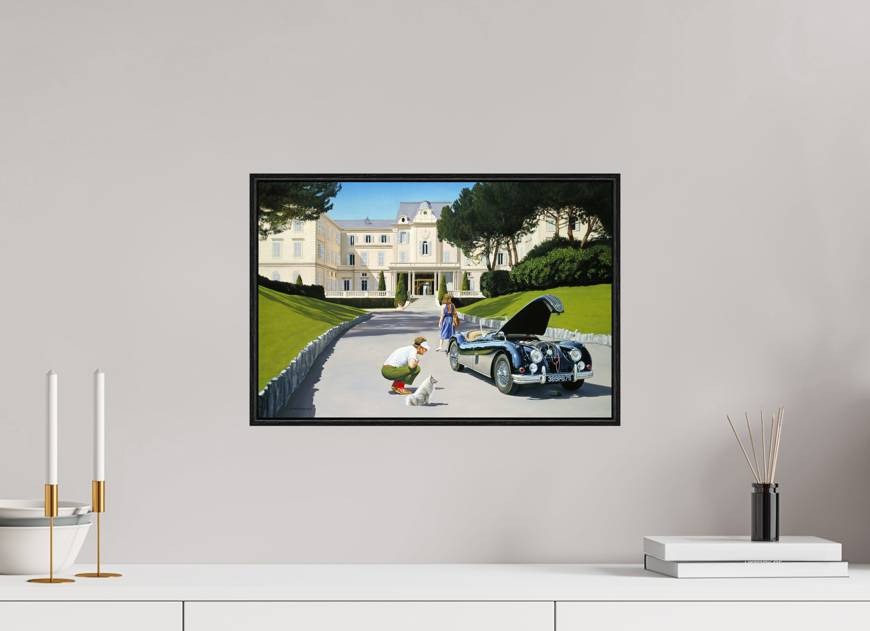 45 x 30 cm, Sur Alu Dibond Mat Cadre 6mm noir Réflexion.