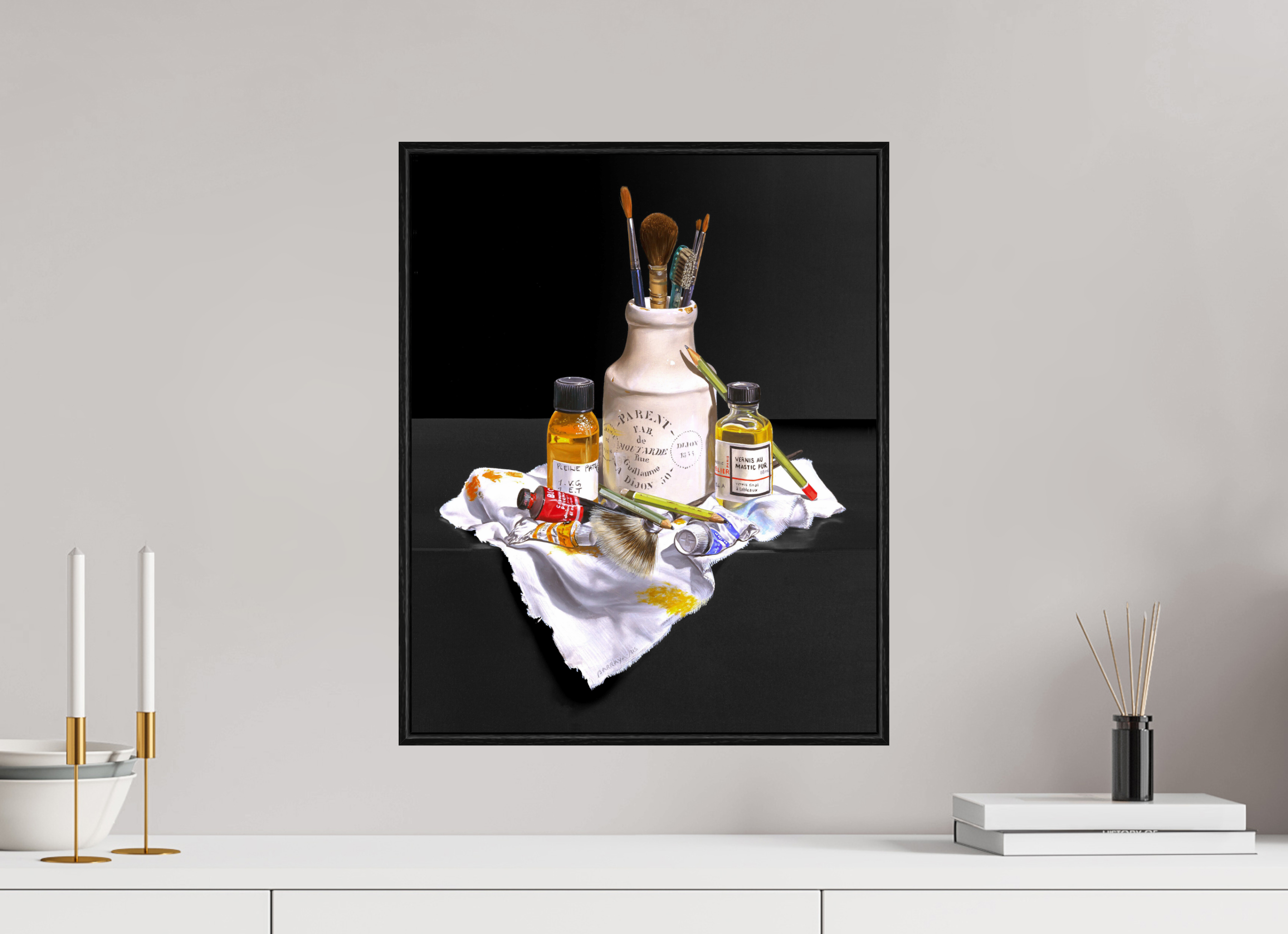 40 x 49,7 cm, Sur Alu Dibond Mat Cadre 6mm noir Saveurs et couleurs.