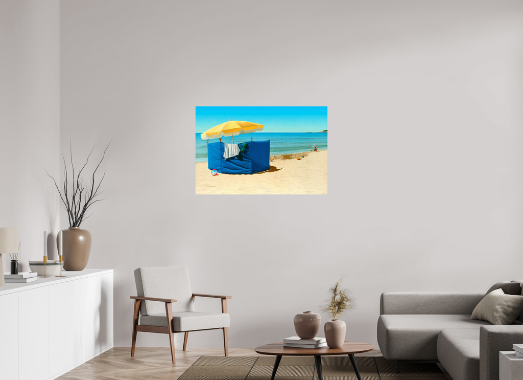 105 x 70 cm, Sur alu Dibond mat Jeux de plage.