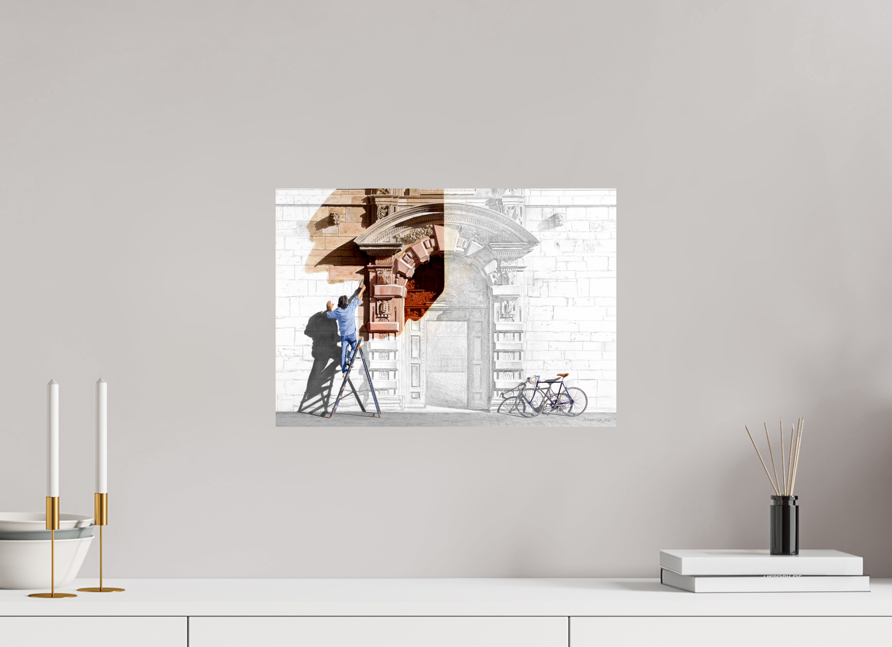 42,9 x 30 cm, Sur alu Dibond mat L'apparition.